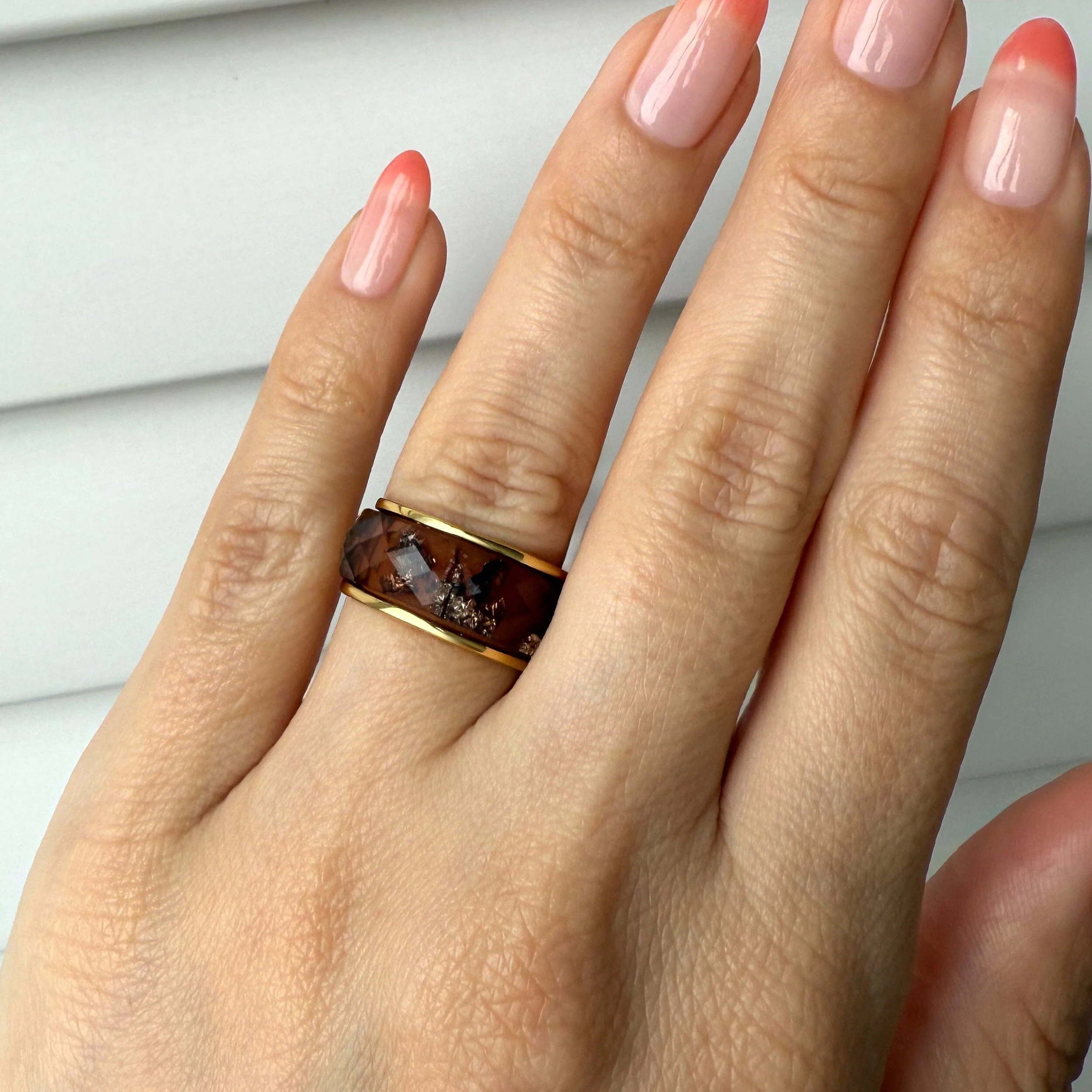 2-in-1 Resin Ring - Golden Amber - Image 6