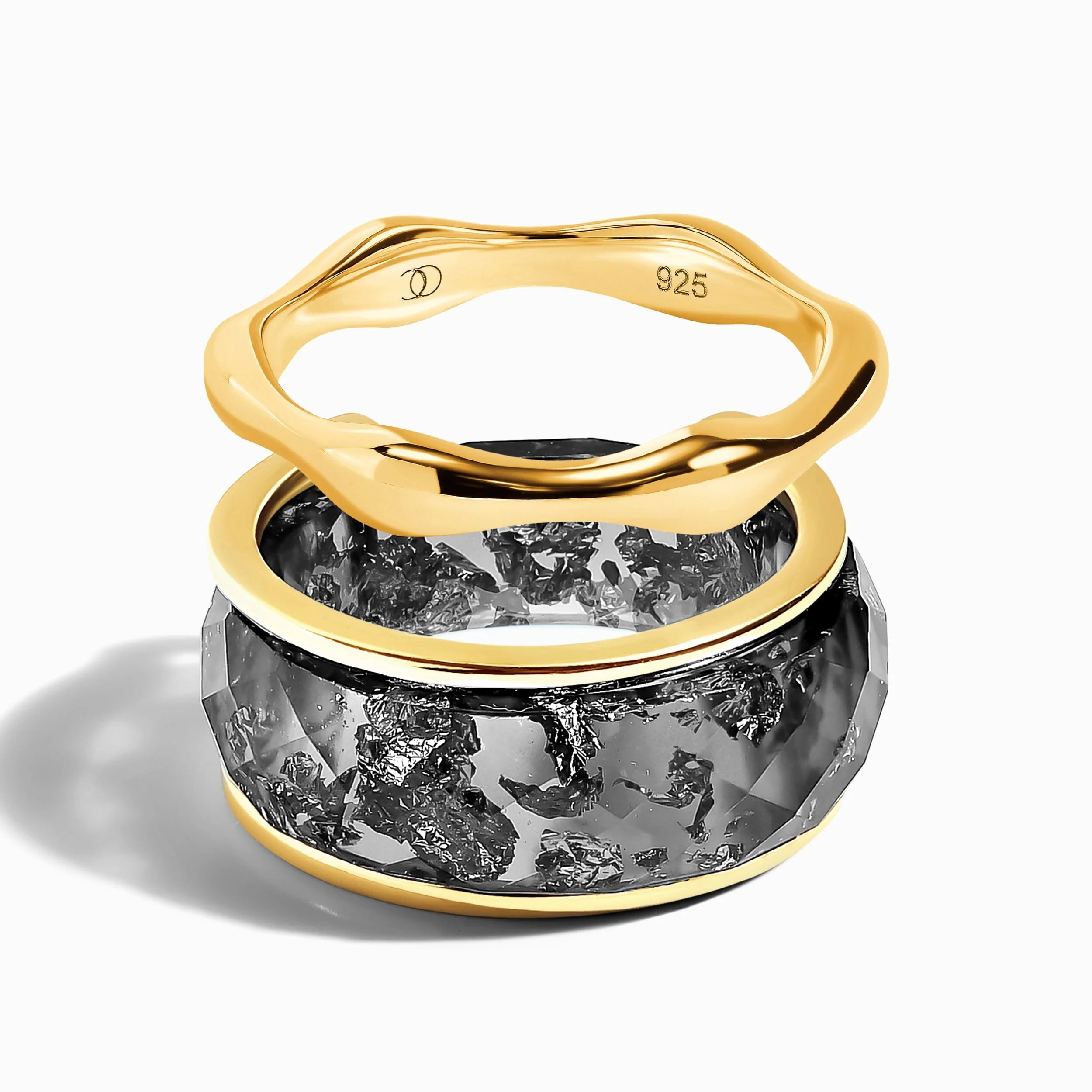2in1 Resin Ring - Night Sky & Magma Band - Image 3