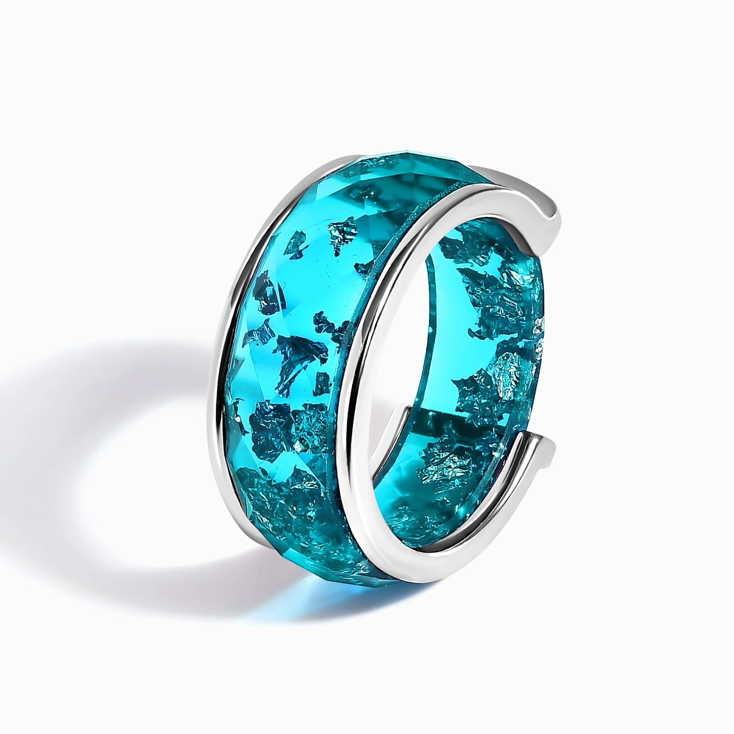2in1 Resin Ring - Ocean Blue & Magma Band - Image 8