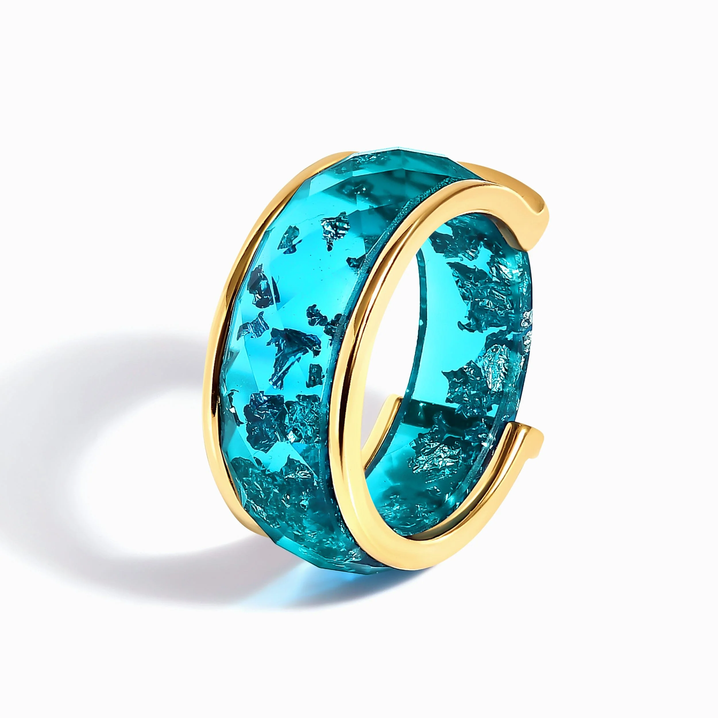 2in1 Resin Ring - Ocean Blue & Magma Band - Image 9