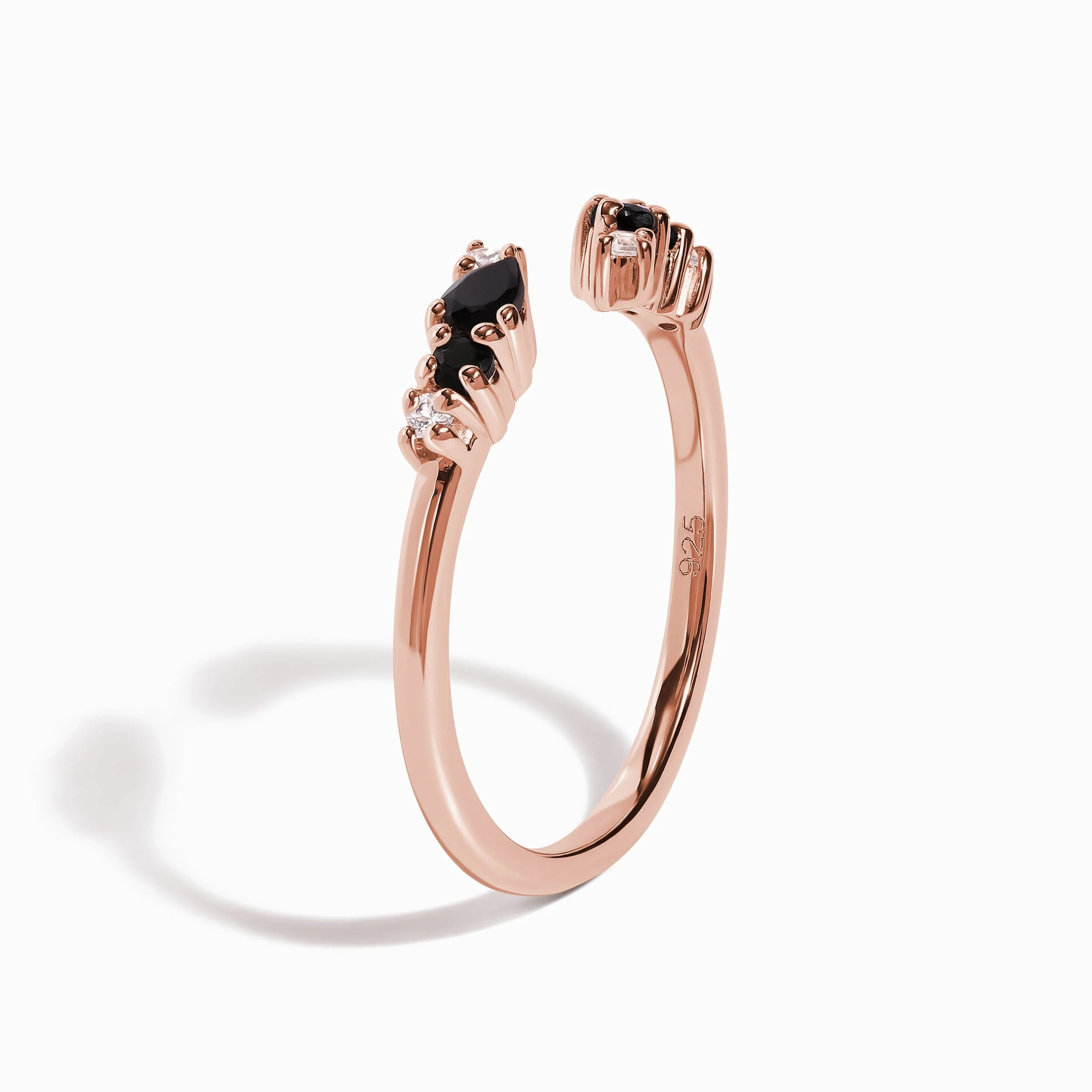 Adjustable Black Onyx Ring Flourish - December Birthstone - Image 15