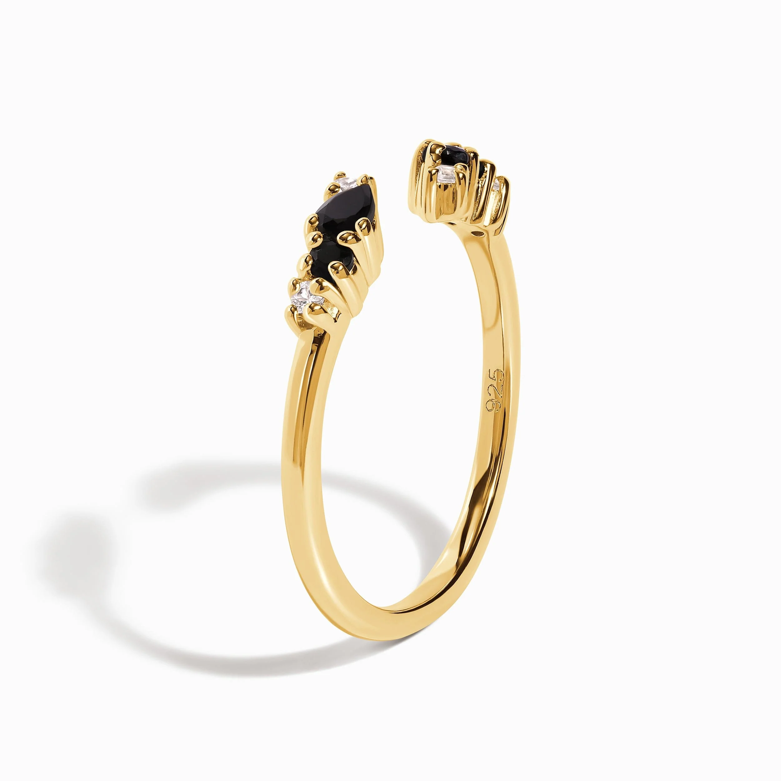 Adjustable Black Onyx Ring Flourish - December Birthstone - Image 18