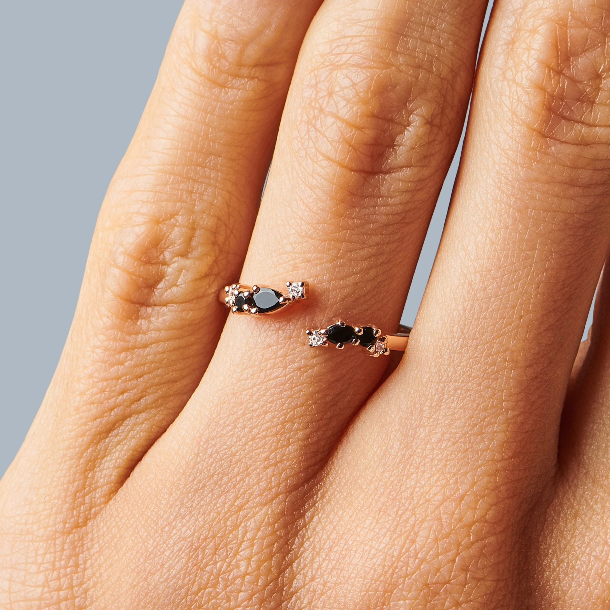 Adjustable Black Onyx Ring Flourish - December Birthstone - Image 5