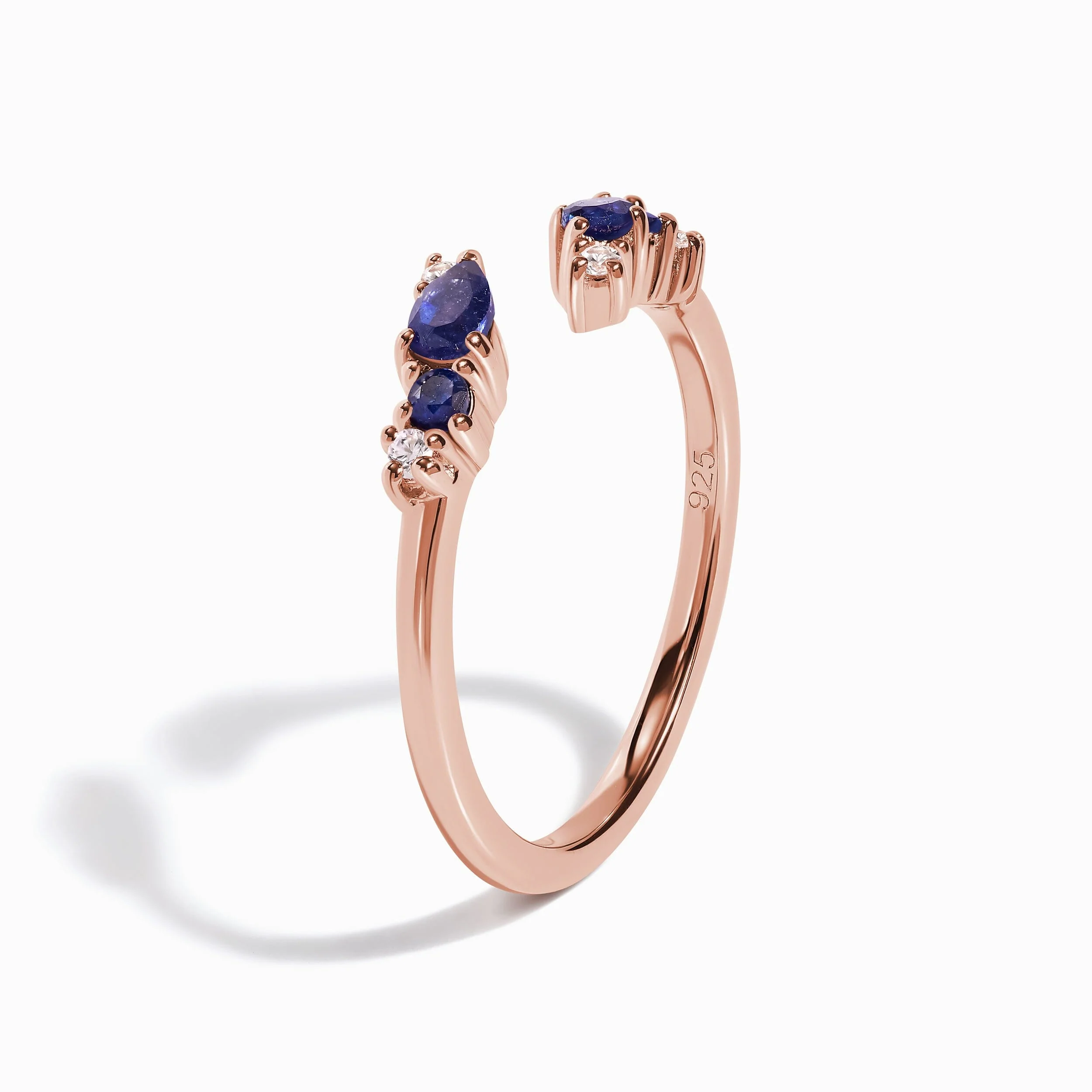 Adjustable Blue Sapphire Ring Flourish - September Birthstone - Image 16