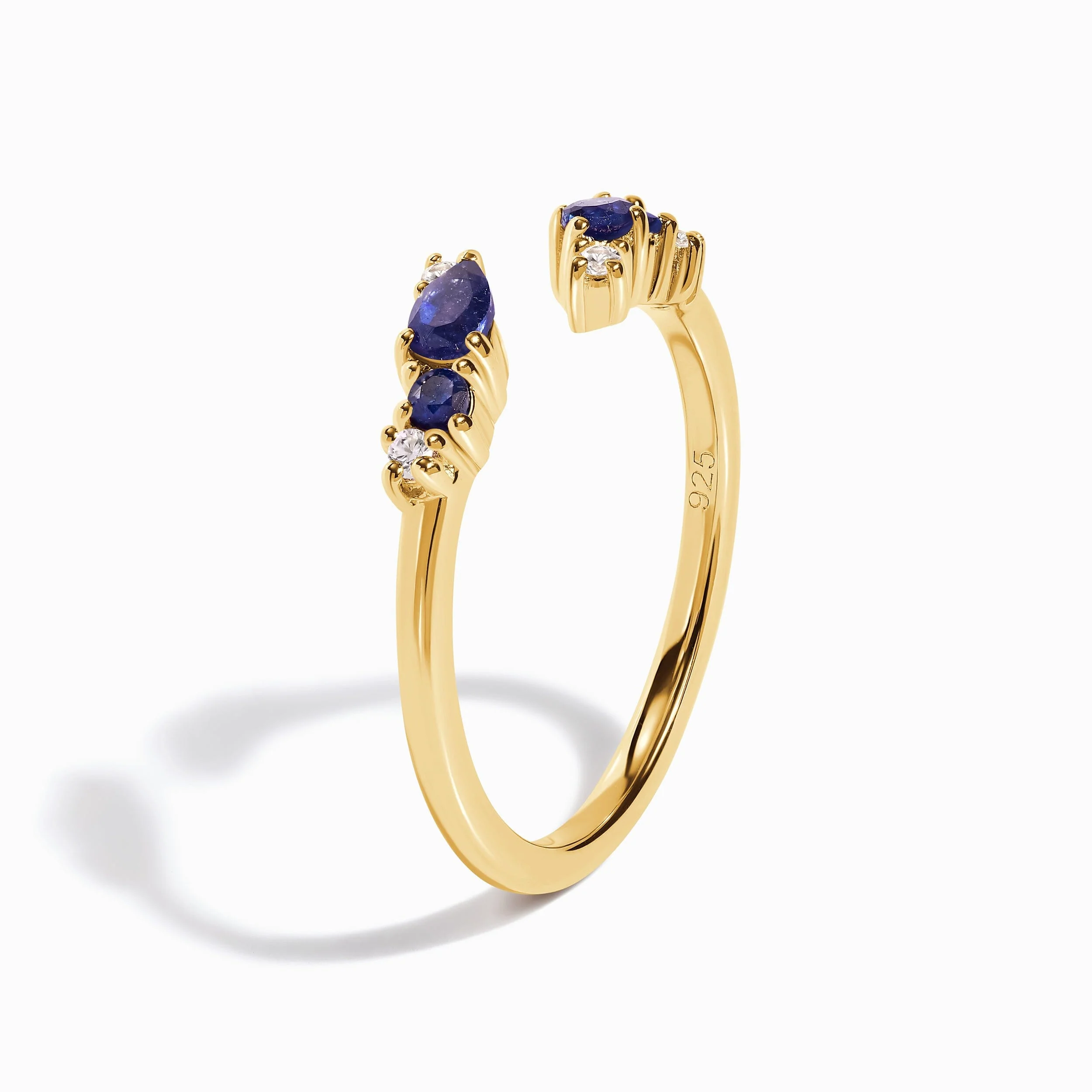 Adjustable Blue Sapphire Ring Flourish - September Birthstone - Image 20