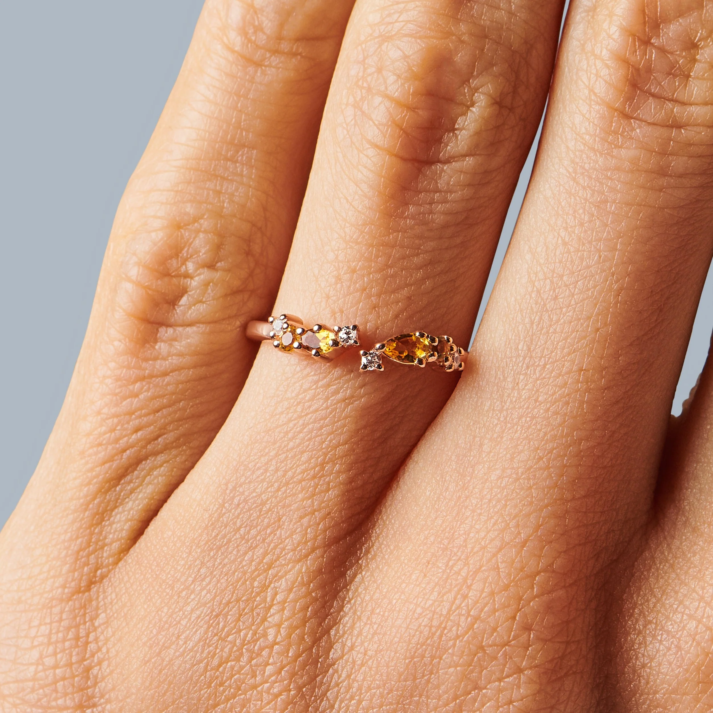 Adjustable Citrine Ring Flourish - November Birthstone - Image 5