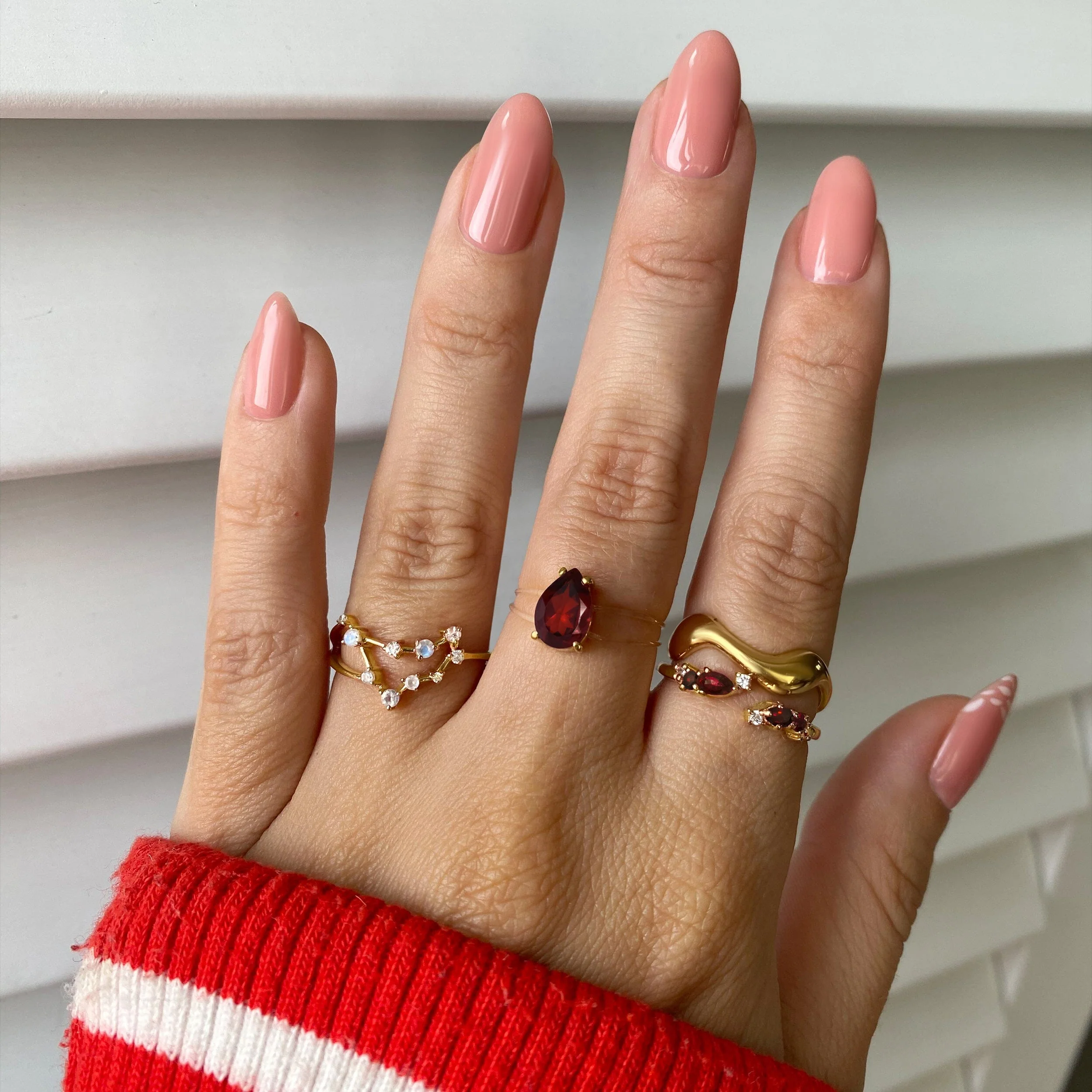 Adjustable Garnet Ring Flourish - January Birthstone - Image 9