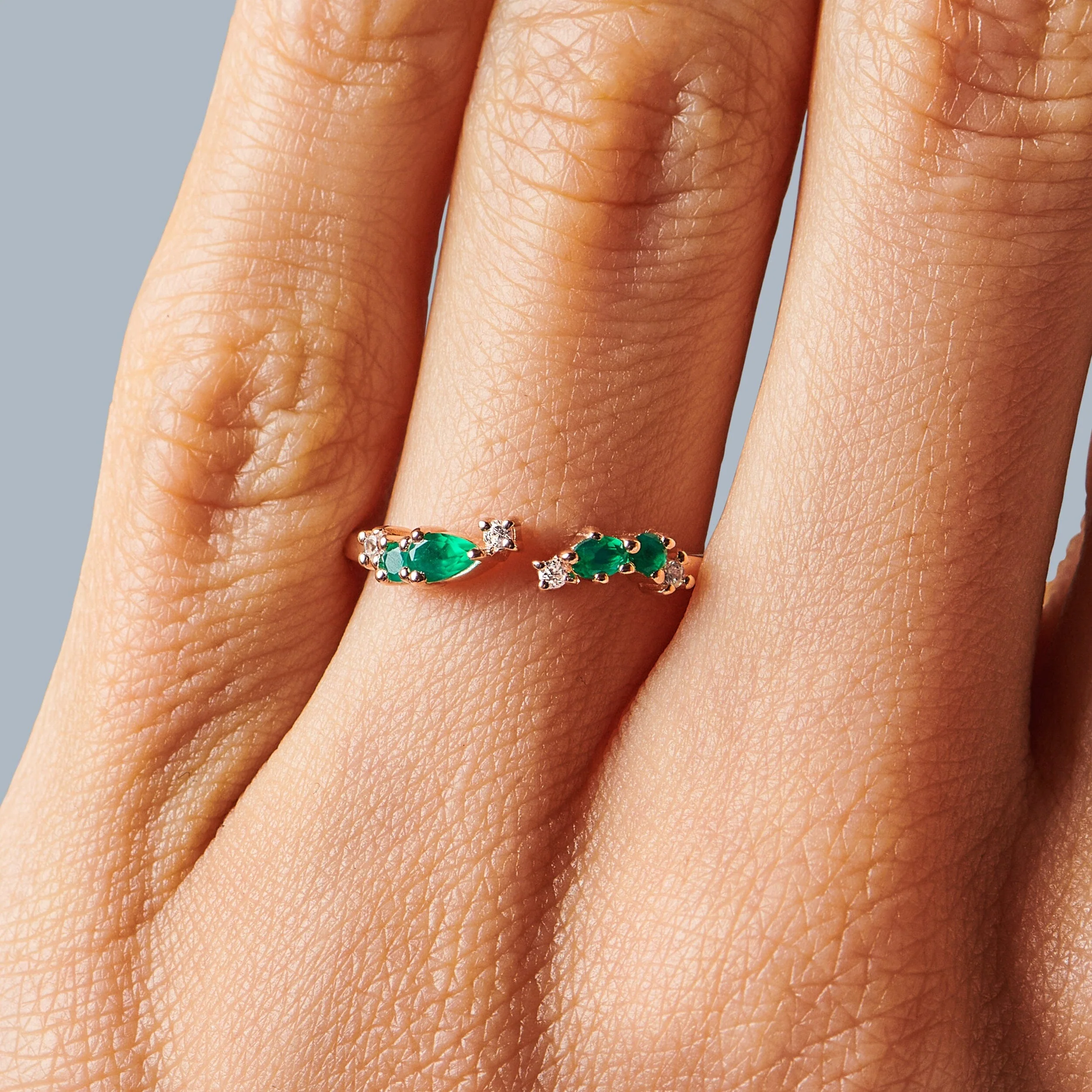 Adjustable Green Onyx Ring Flourish - May Birthstone - Image 5