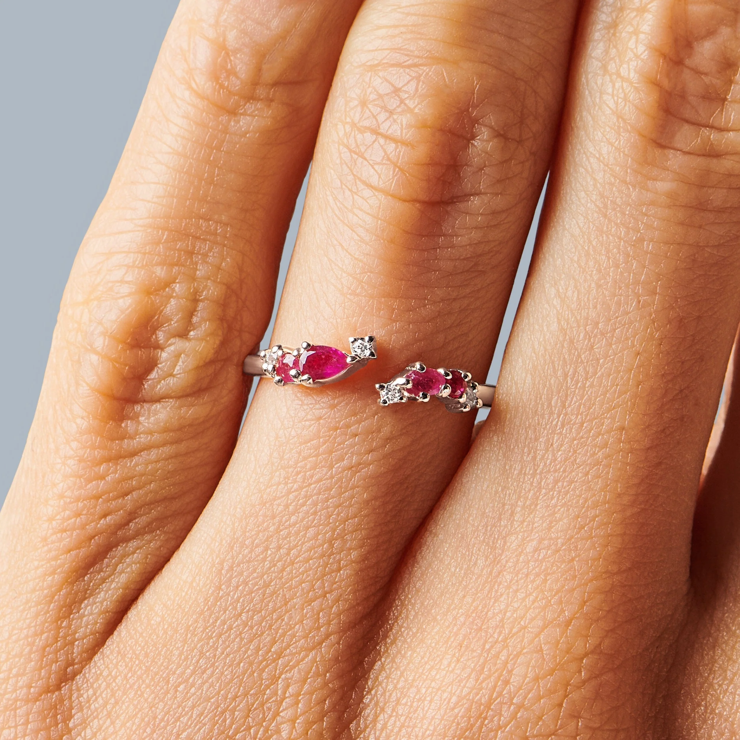Adjustable Pink Tourmaline Ring Flourish - October Birthstone - Image 2