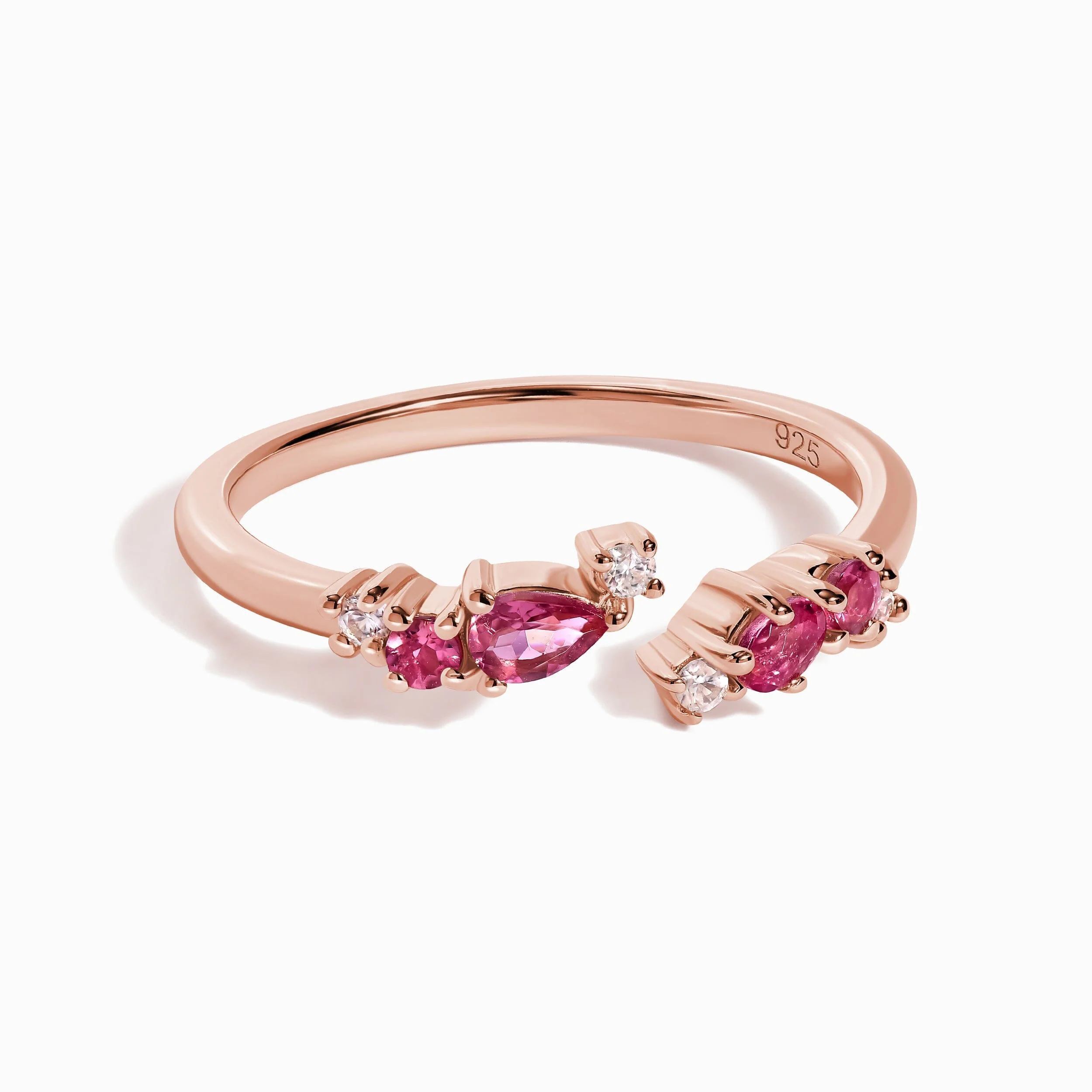 Adjustable Pink Tourmaline Ring Flourish - October Birthstone - Image 4