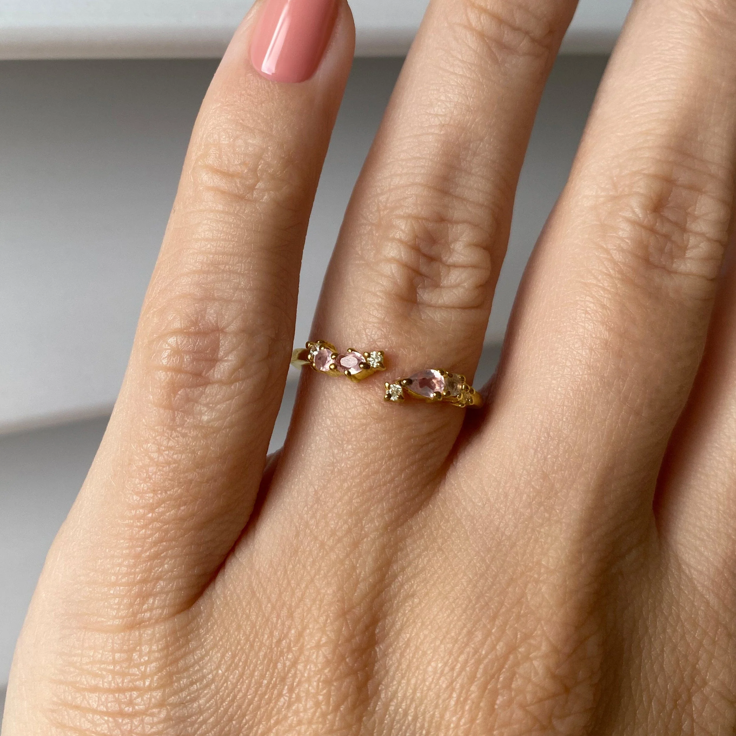 Adjustable Rose Quartz Ring - Flourish - Image 8