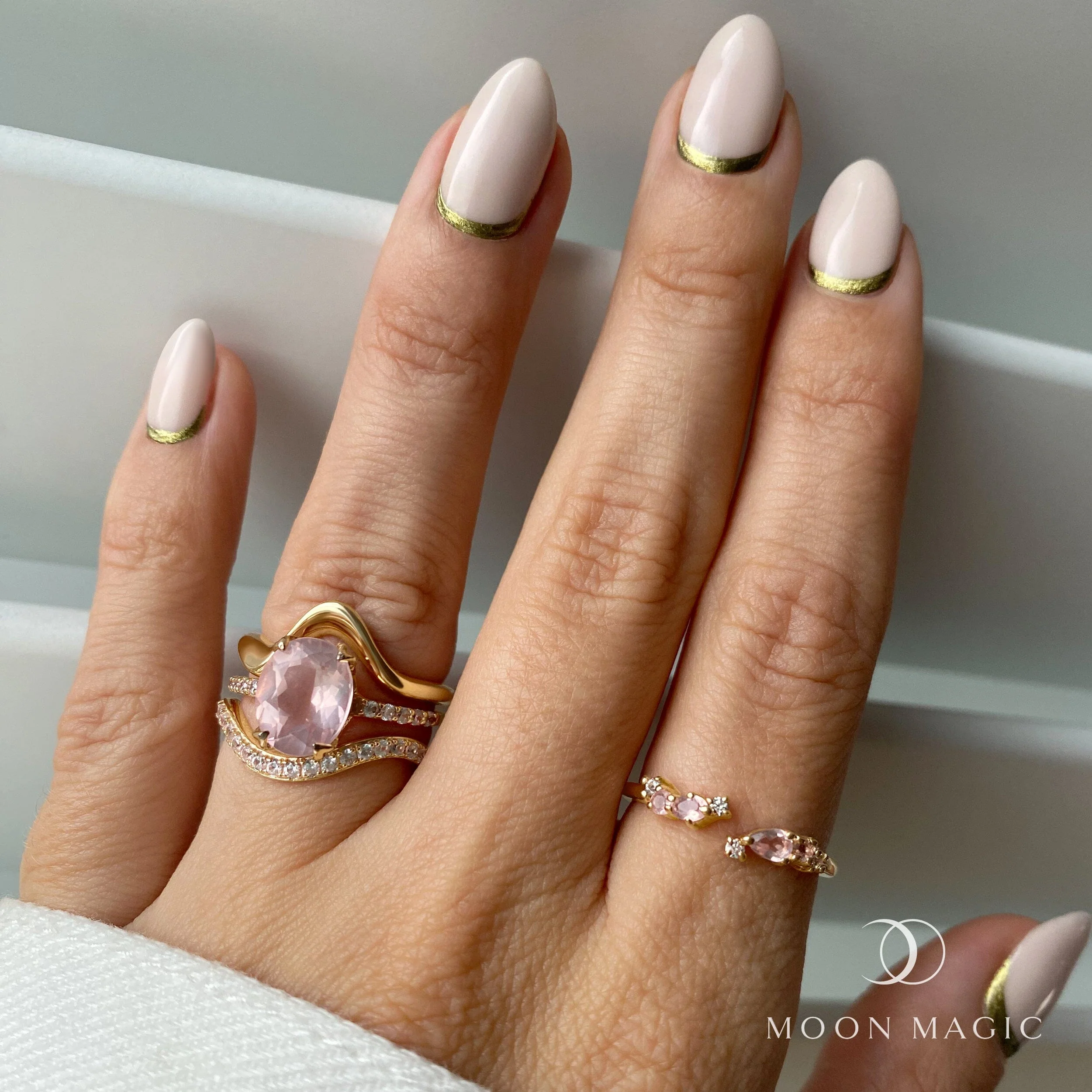 Adjustable Rose Quartz Ring - Flourish - Image 9