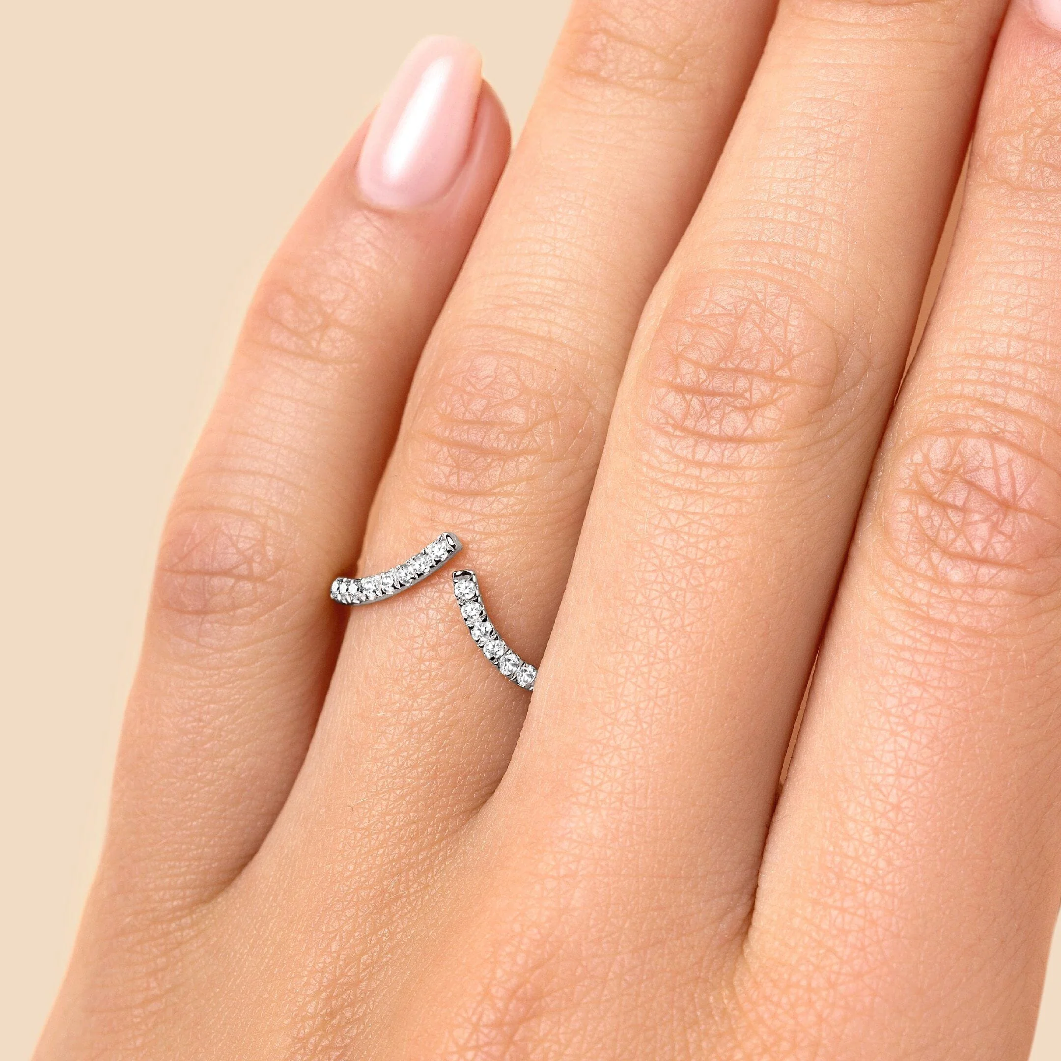 Adjustable White Zircon Ring - Infinite - Image 15