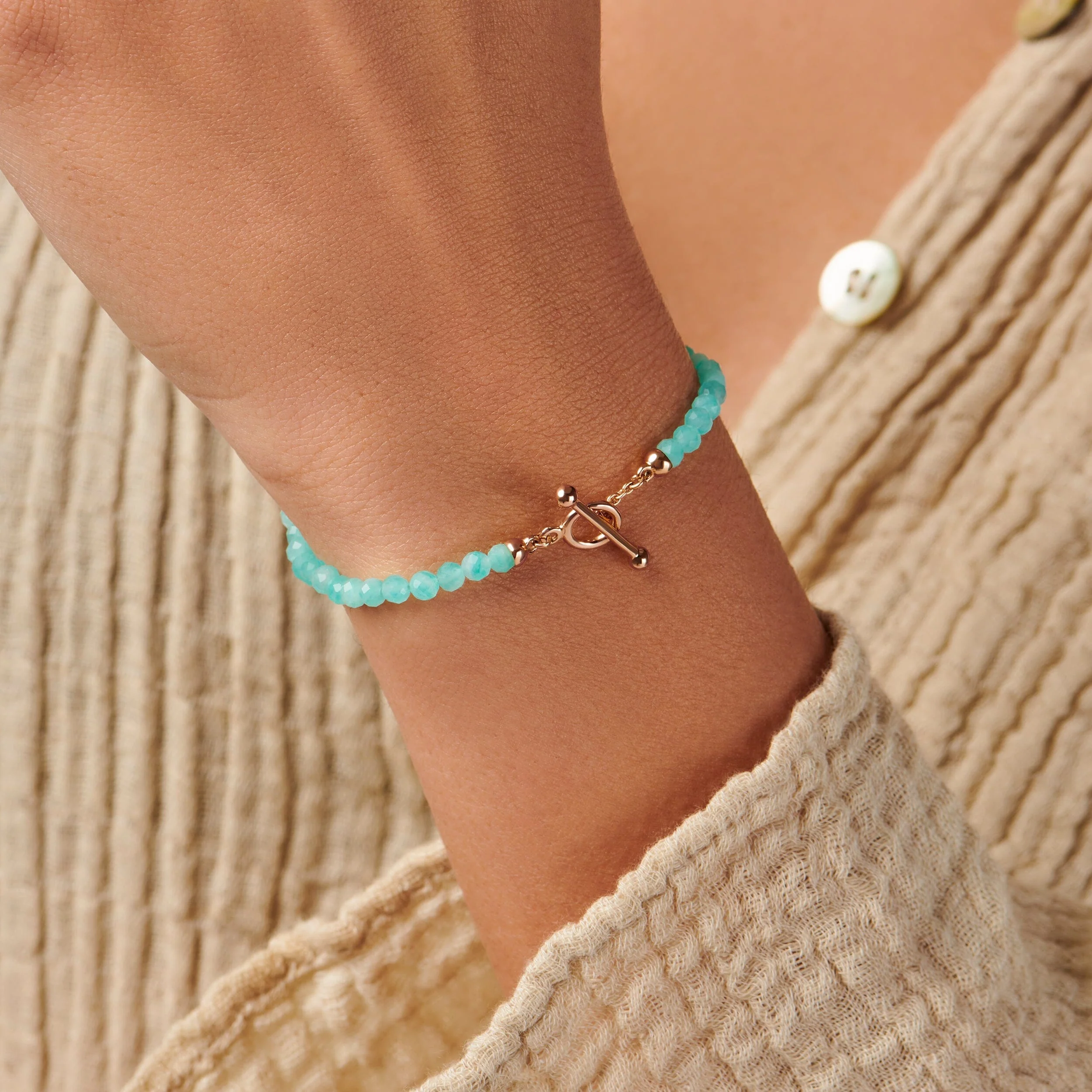 Amazonite T-Lock Beads Bracelet - Raise Your Vibrations - Image 4