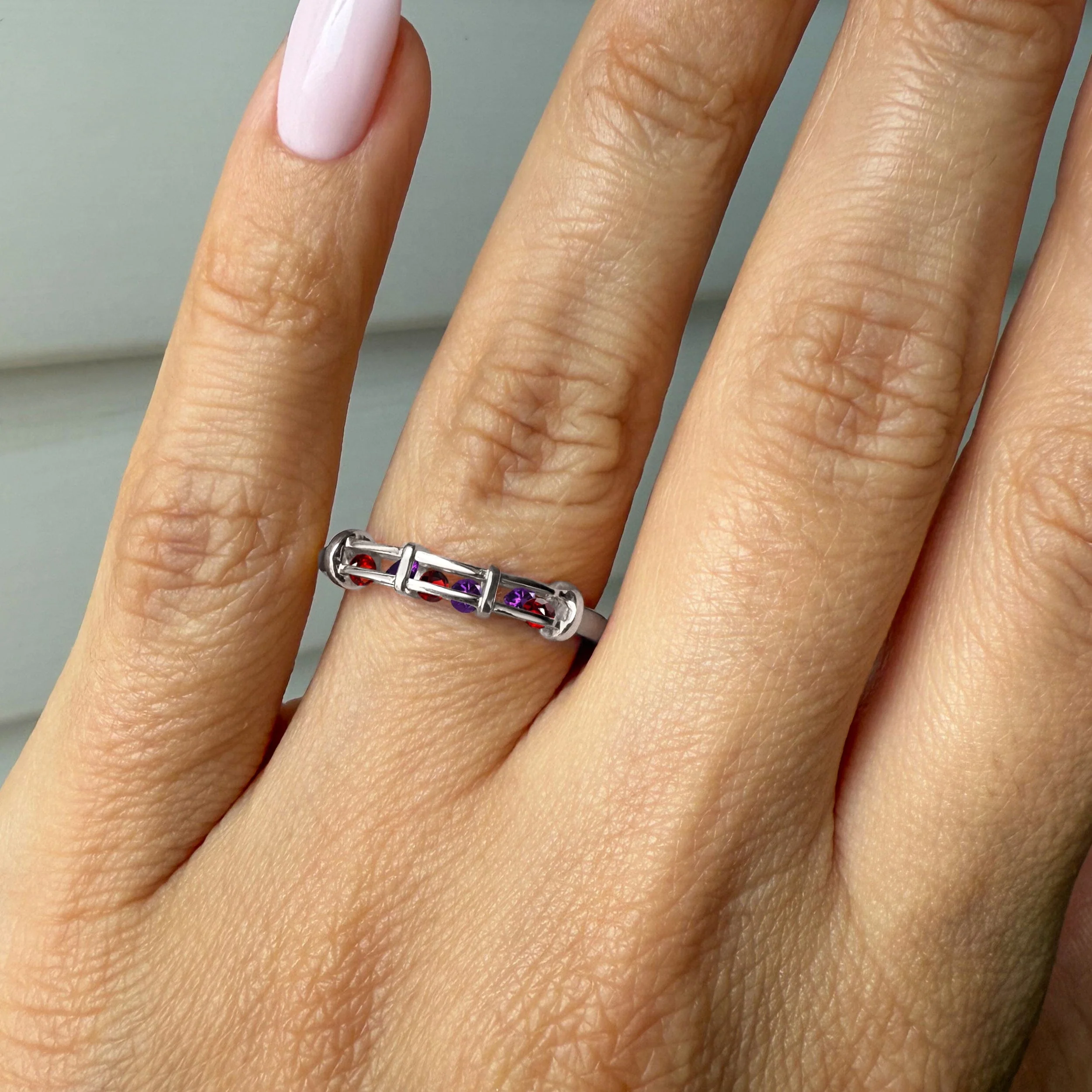 Amethyst Garnet Fidget Ring - Motion Medicine - Image 2