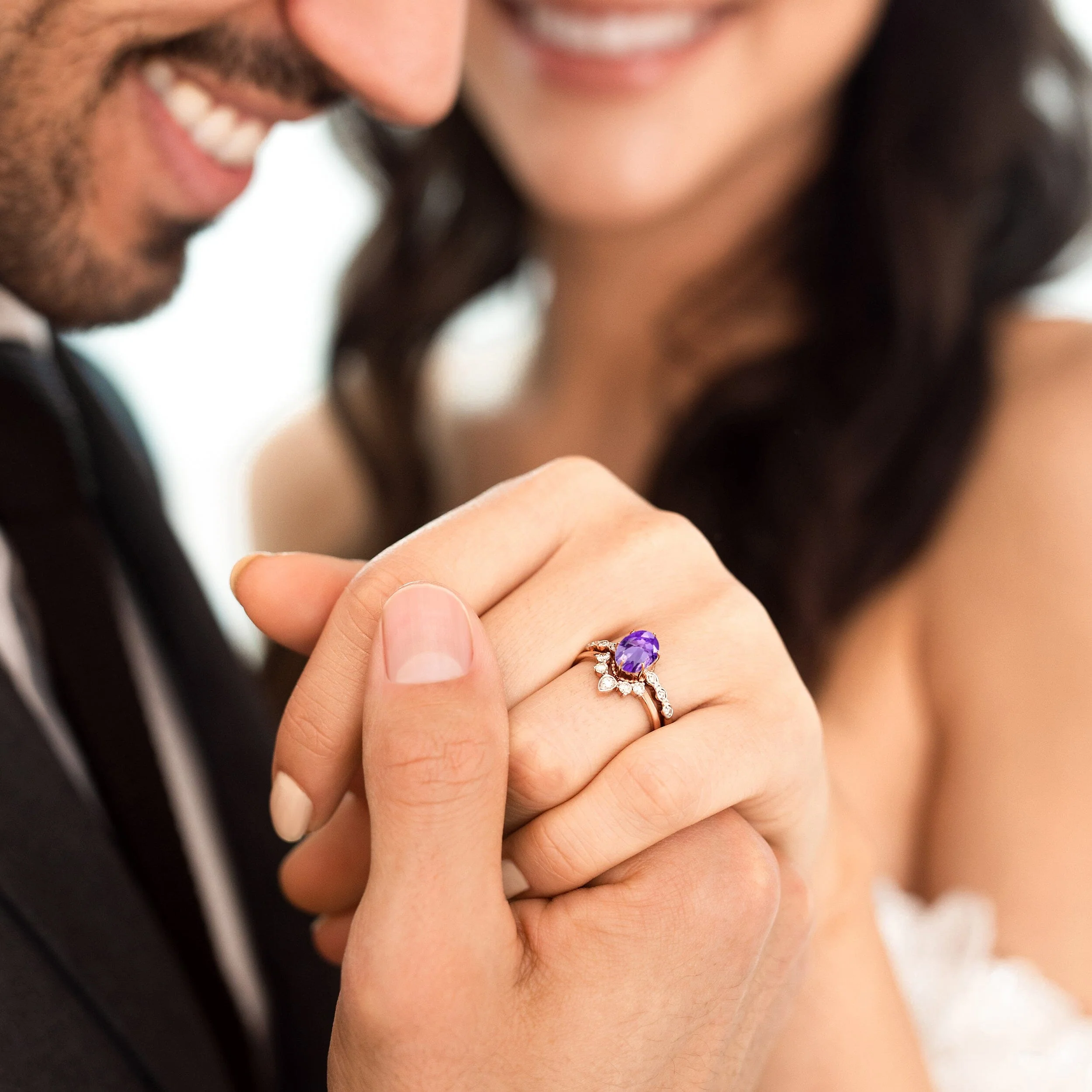 Amethyst Lab Diamond Ring - Mirth - Image 11