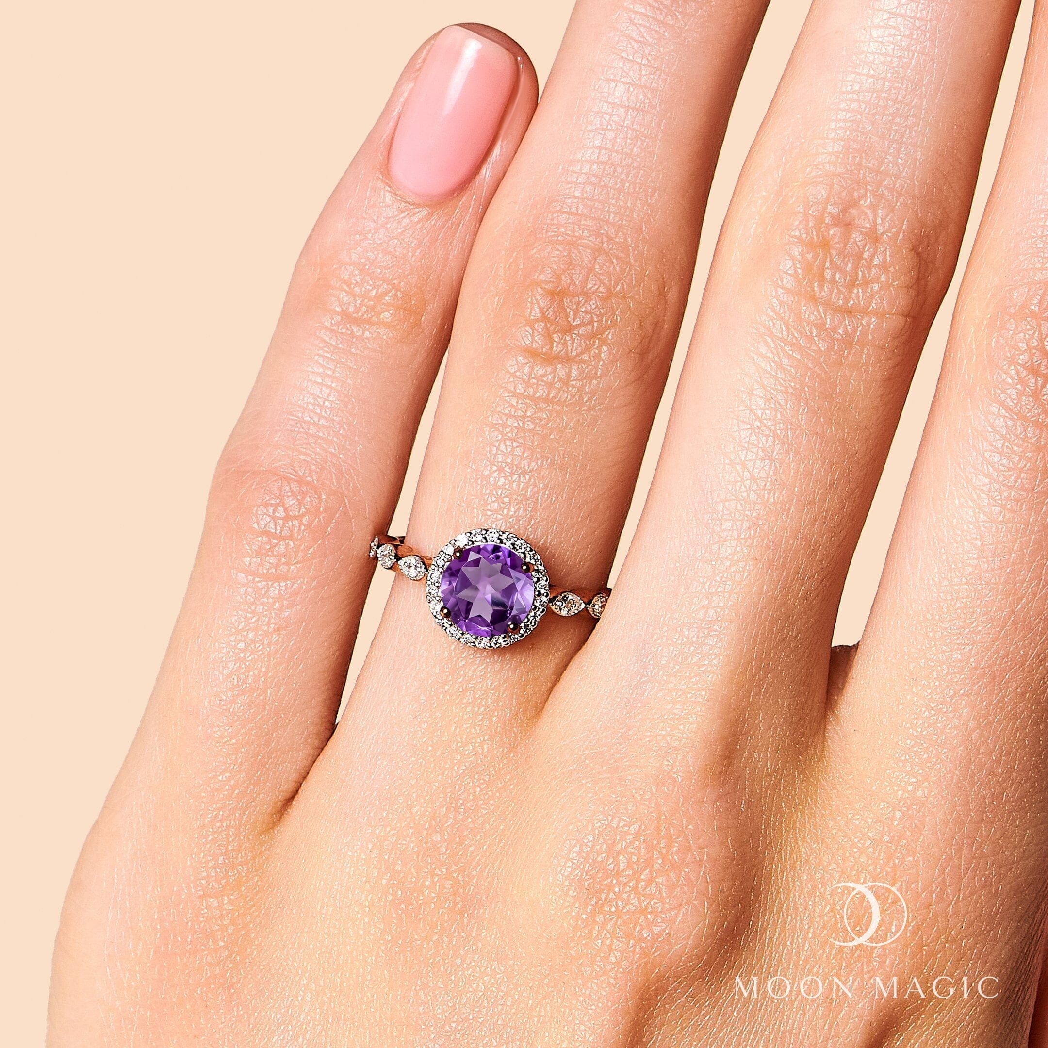 Amethyst Lab Diamond Ring - Soulmate - Image 2