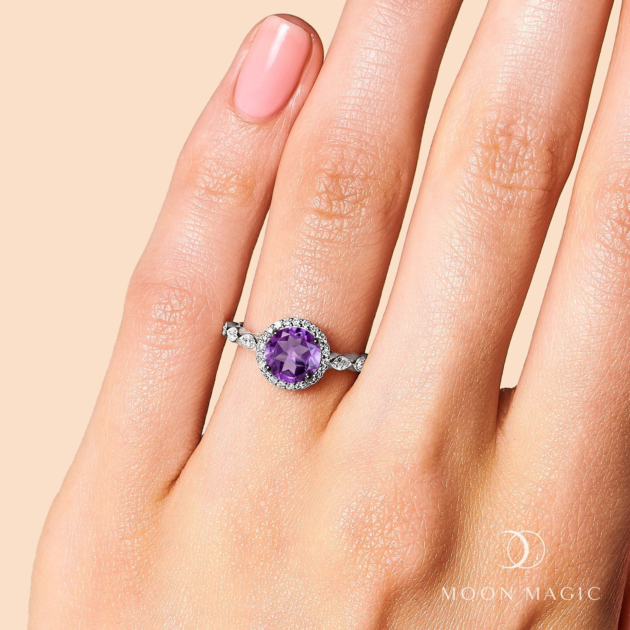 Amethyst Lab Diamond Ring - Soulmate - Image 4