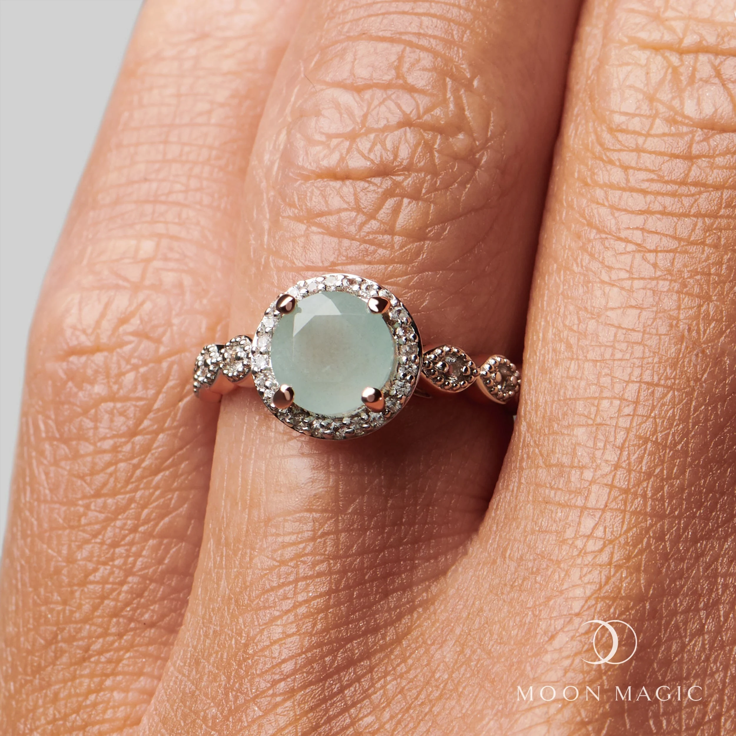 Aquamarine Lab Diamond Ring - Soulmate - Image 2