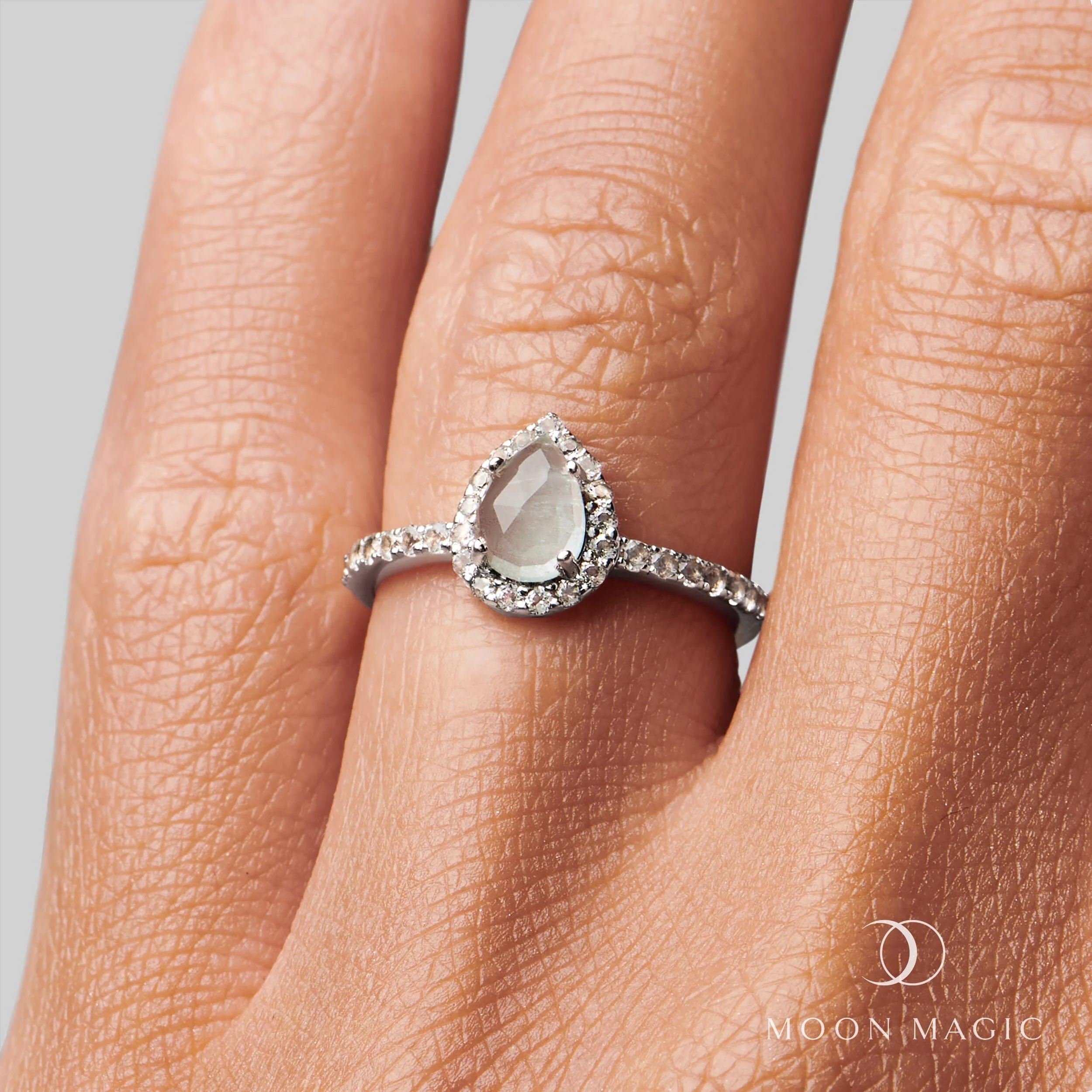 Aquamarine Lab Diamond Ring - Tear of Joy - Image 4