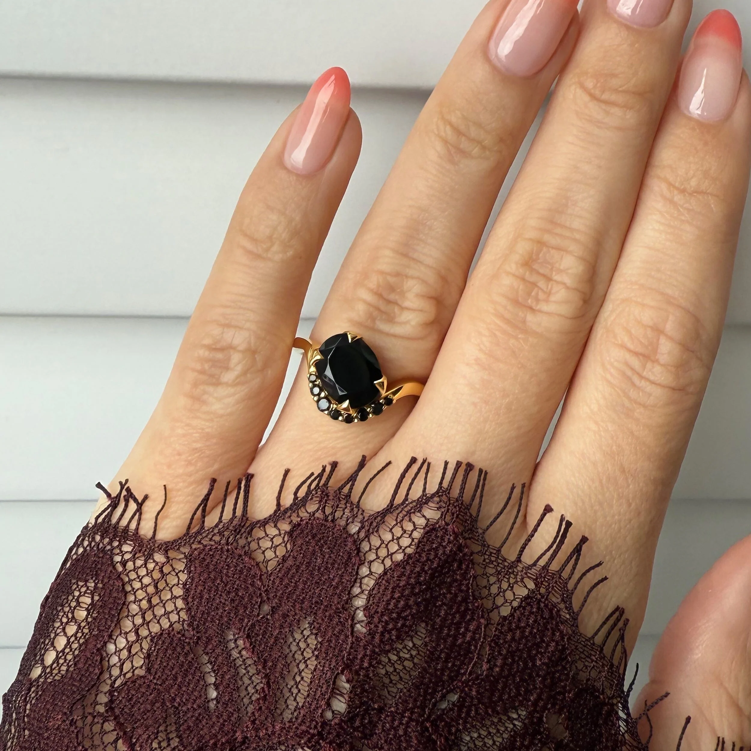 Black Obsidian Black Spinel Ring - Arc of Promise - Image 4