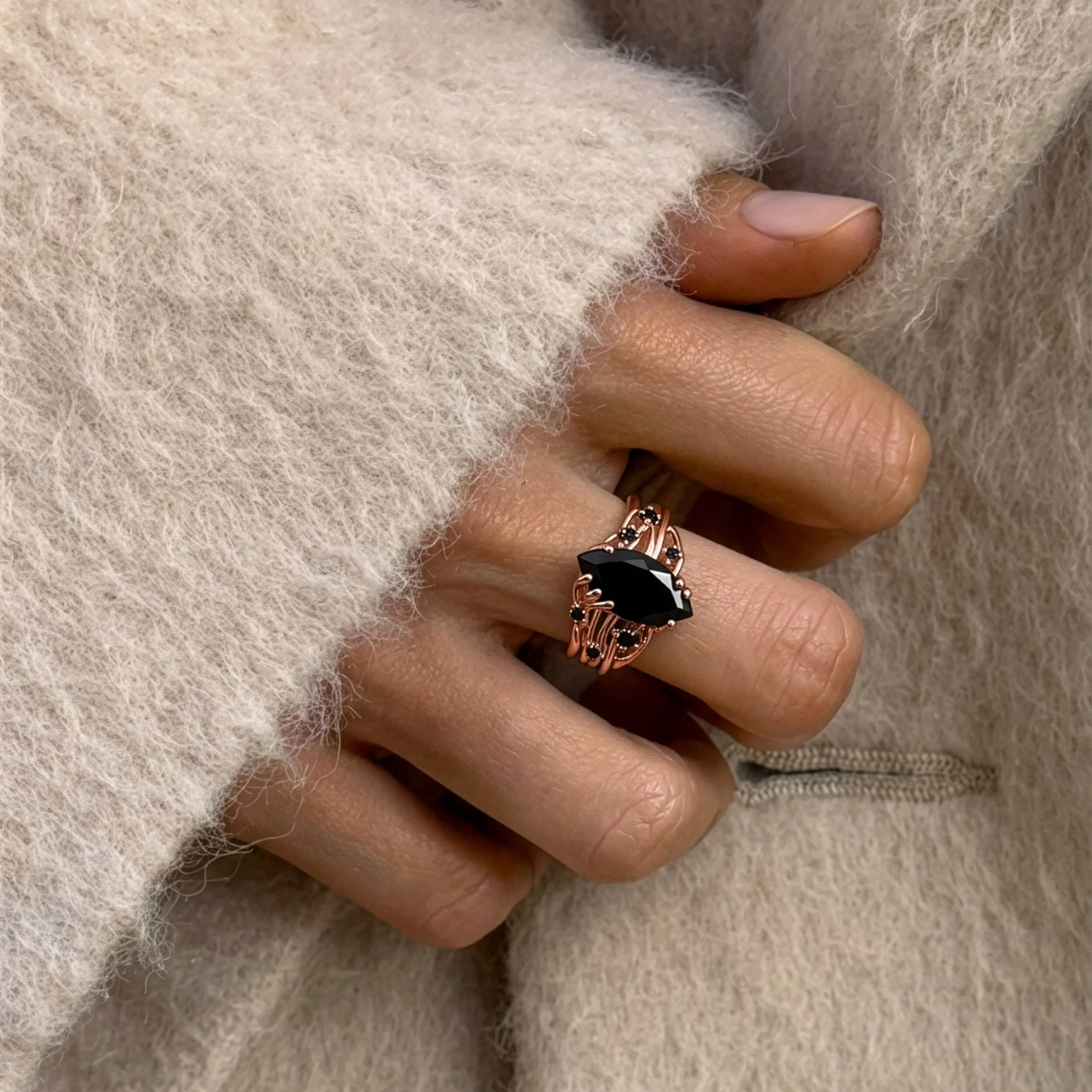 Black Obsidian Black Spinel Ring - Radiance - Image 17