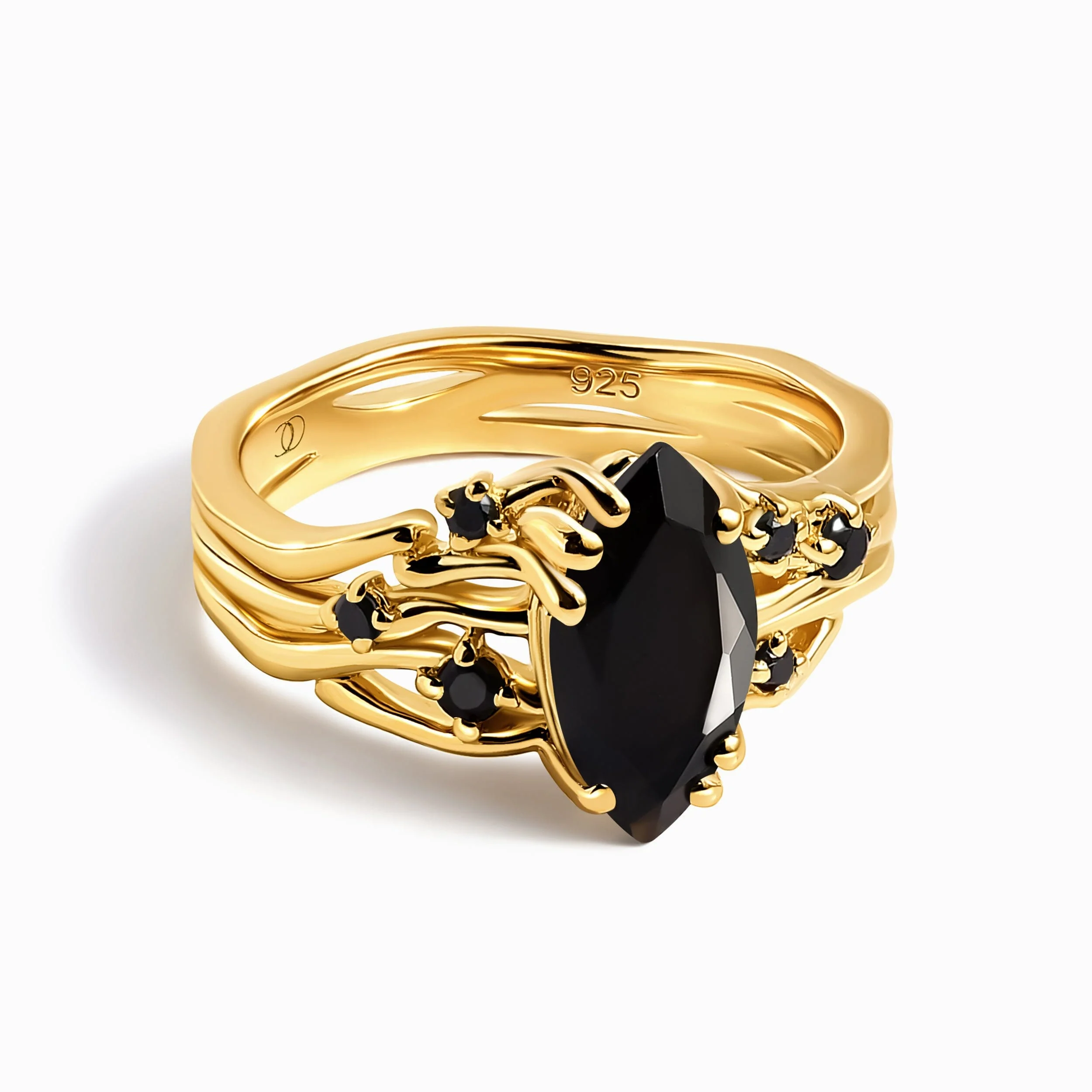 Black Obsidian Black Spinel Ring - Radiance - Image 3
