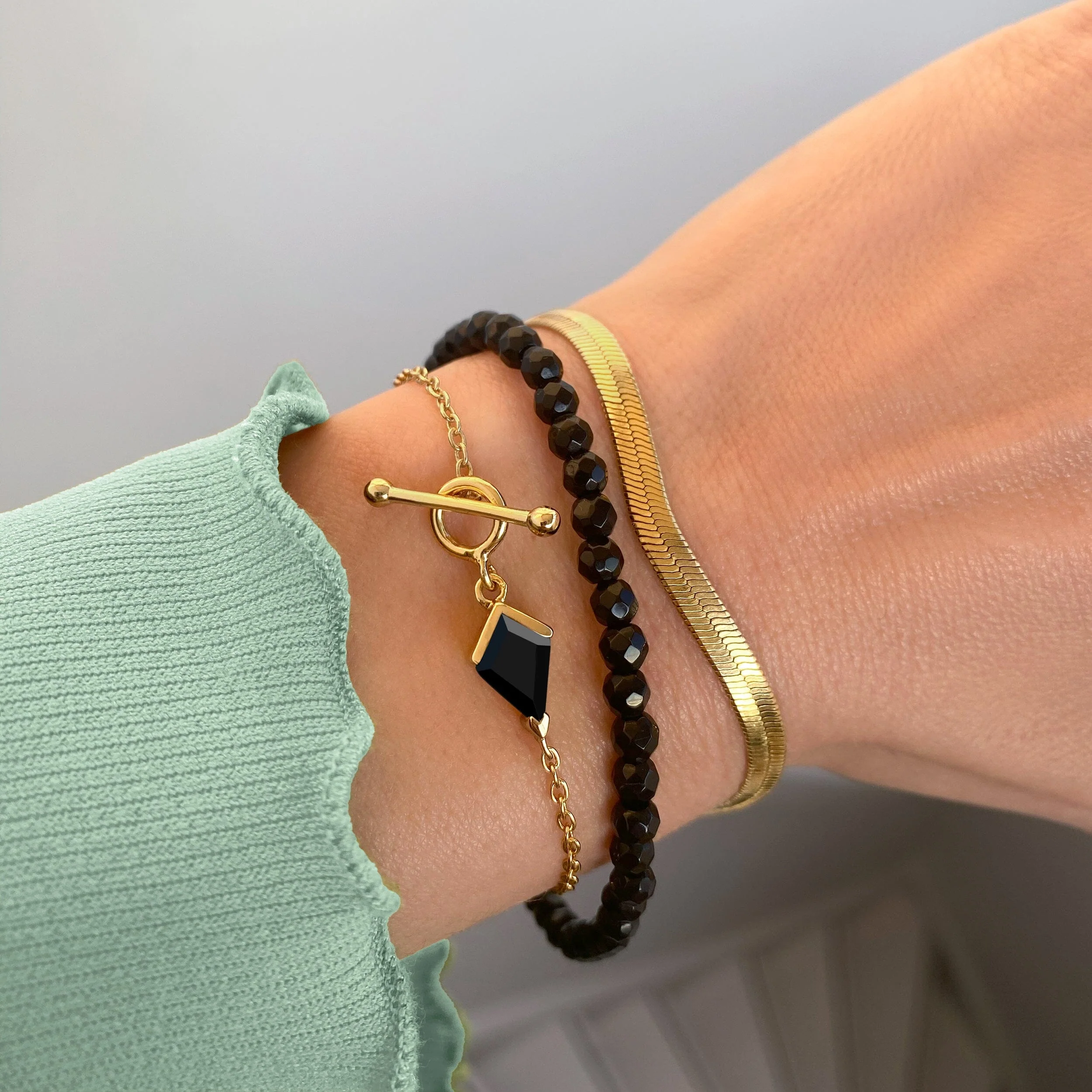Black Obsidian Bracelet - Heroine T-Lock - Image 13
