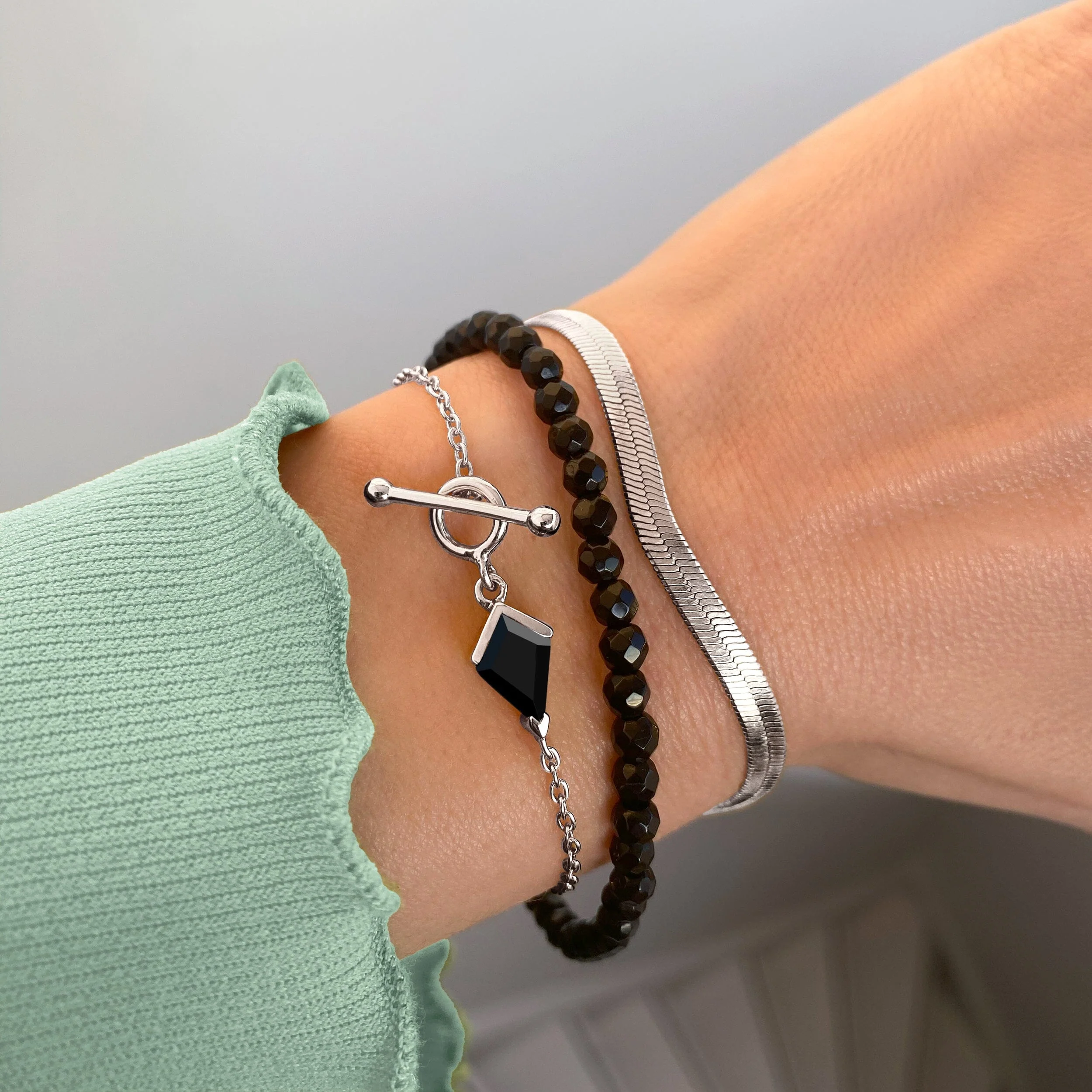 Black Obsidian Bracelet - Heroine T-Lock - Image 9