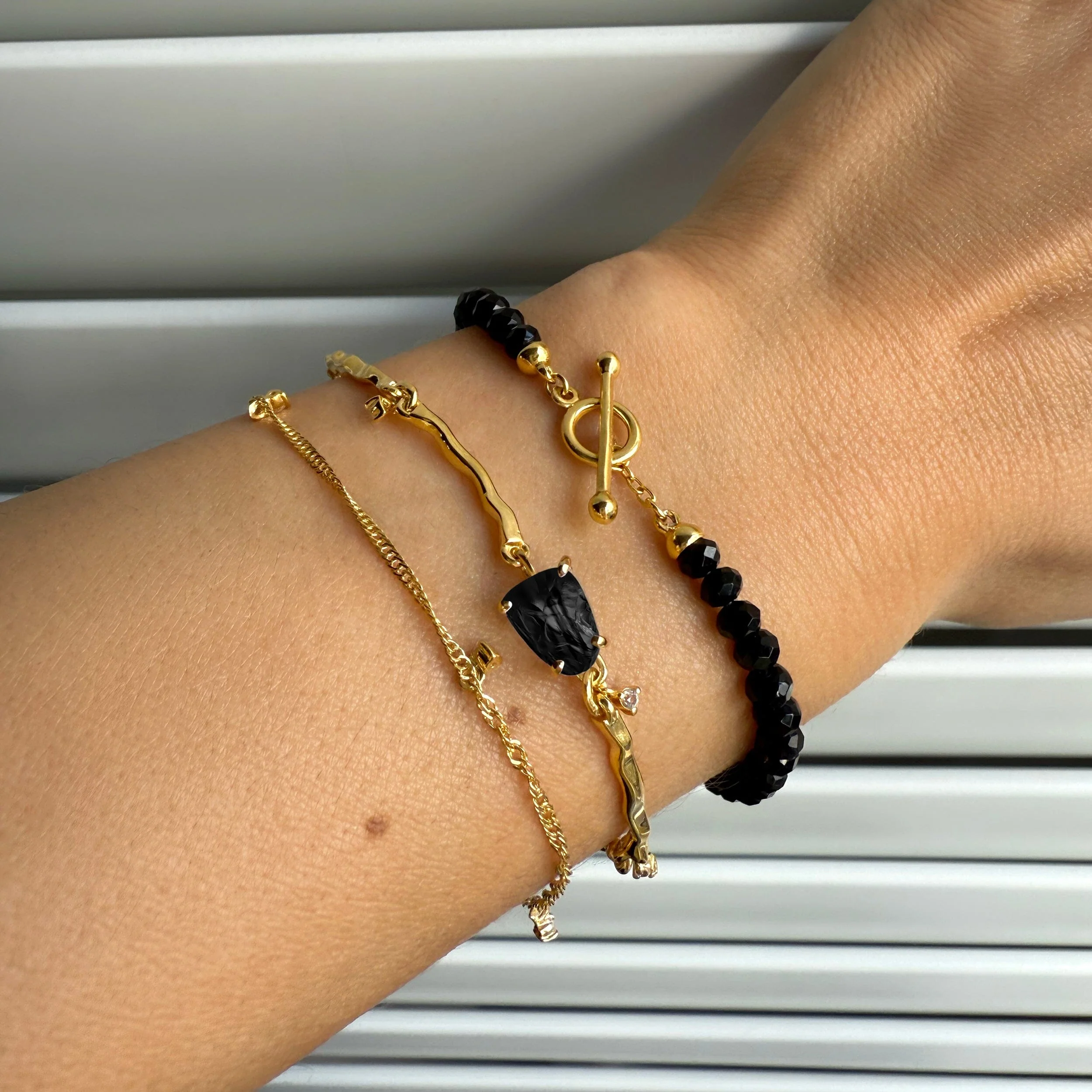 Black Obsidian Bracelet Stack - Grounded Goddess - Image 6