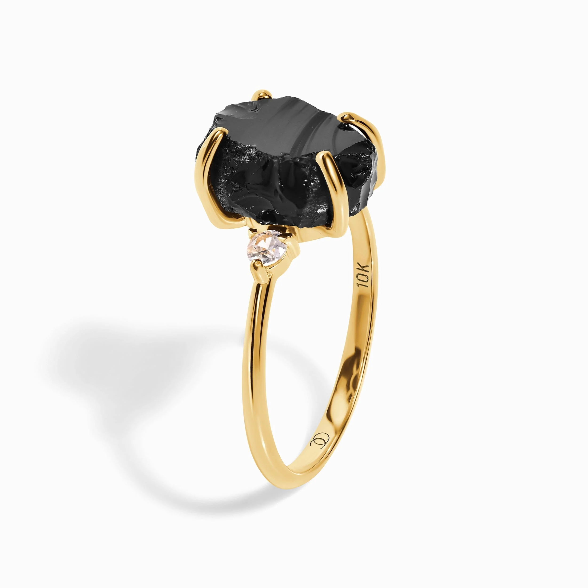 Black Obsidian Diamond Ring - Raw Allure - Image 25