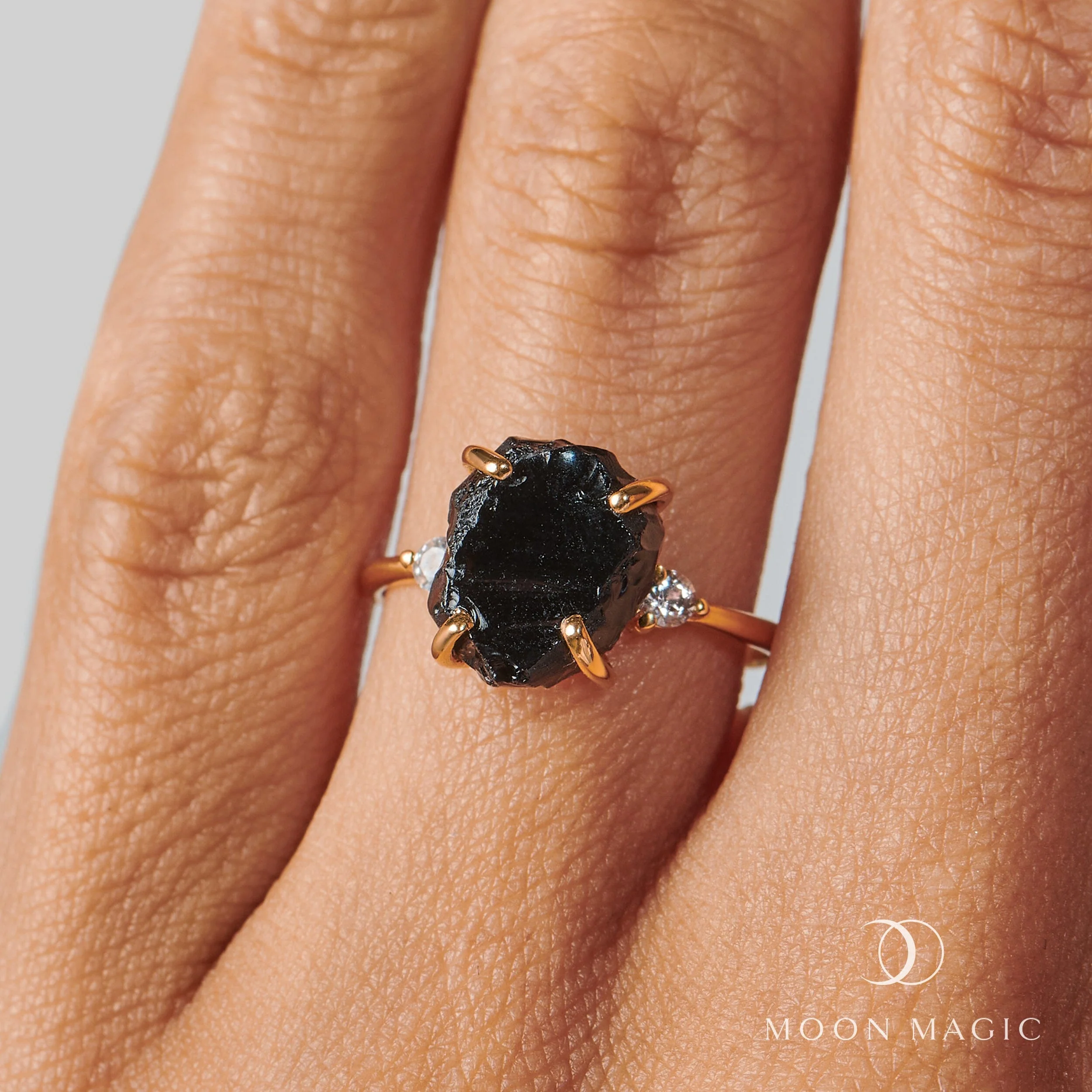 Black Obsidian Diamond Ring - Raw Allure - Image 31
