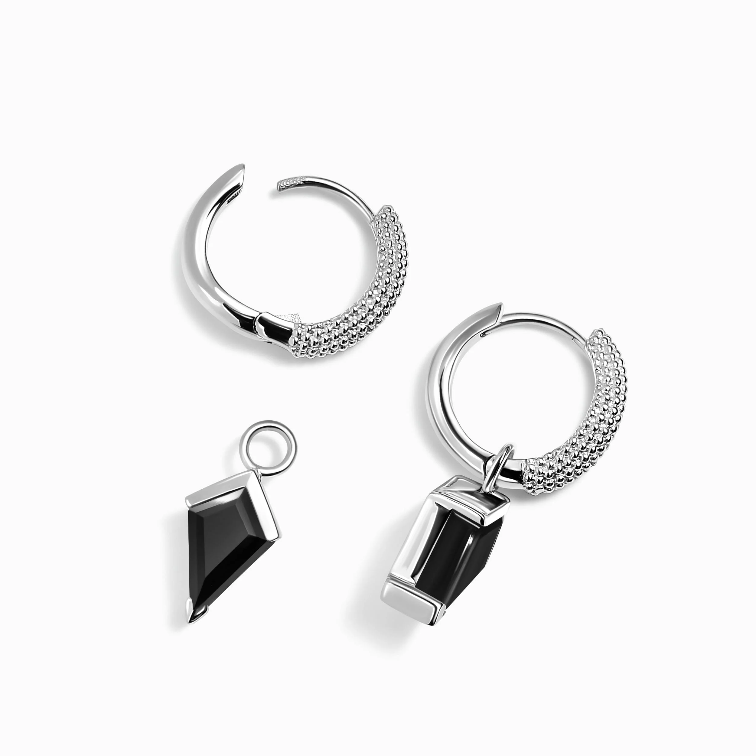 Black Obsidian Earrings - Heroine Hoops - Image 9