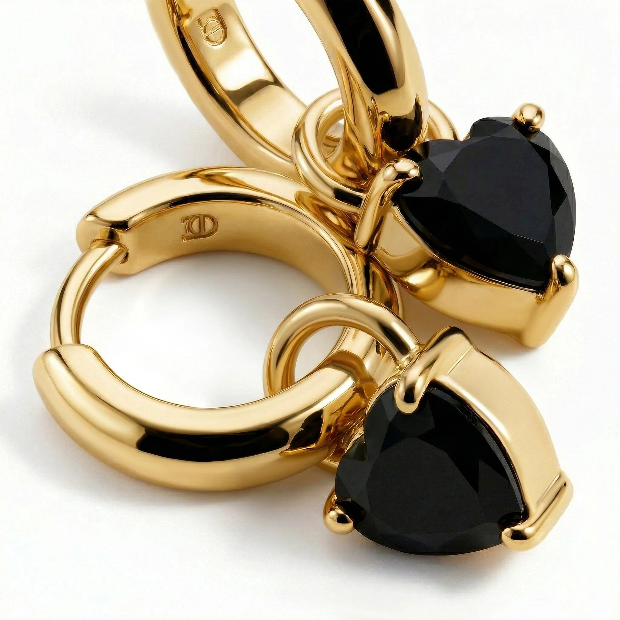 Black Obsidian Earrings - Love Hoops - Image 13