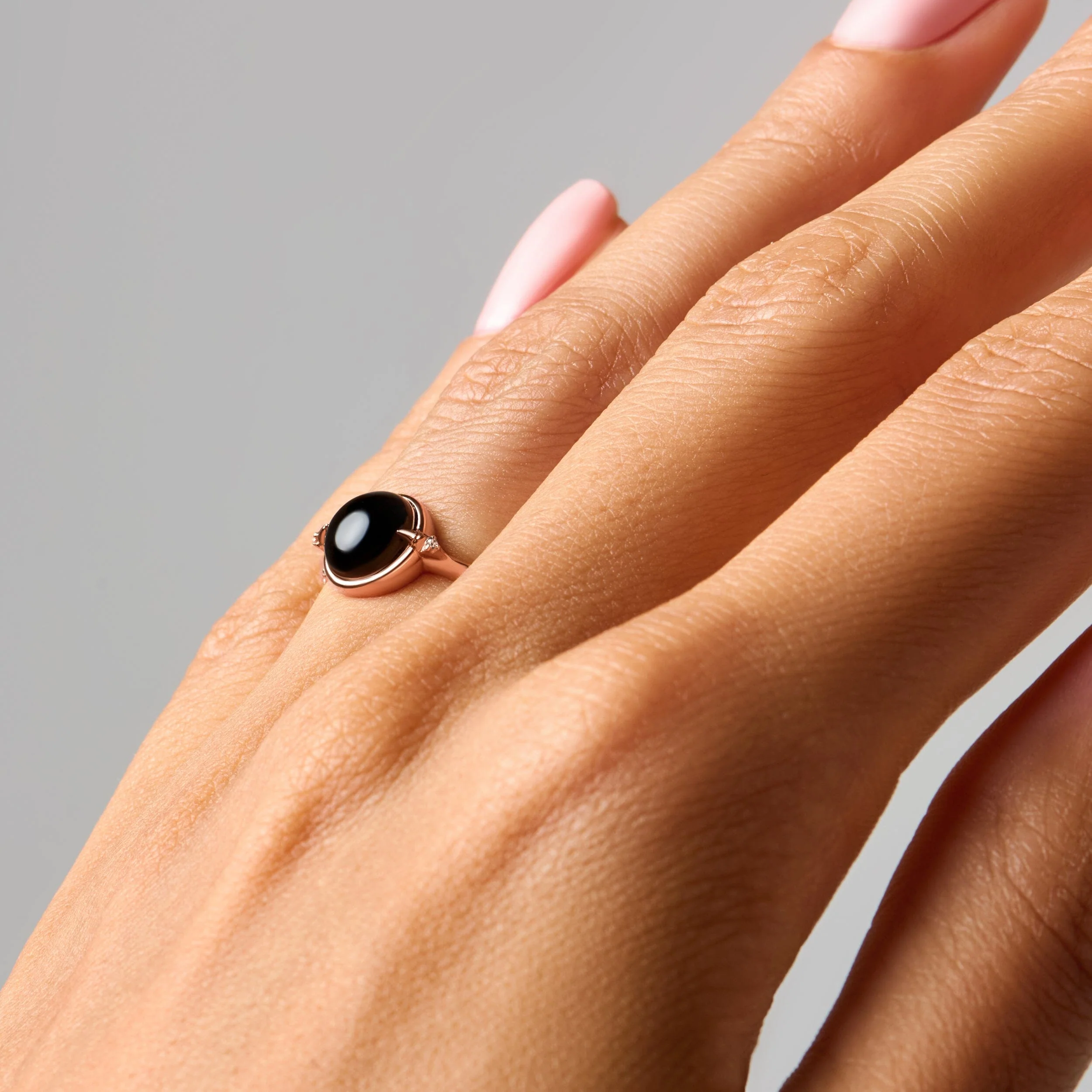 Black Obsidian Energy Ring - Strength Engraved - Image 13