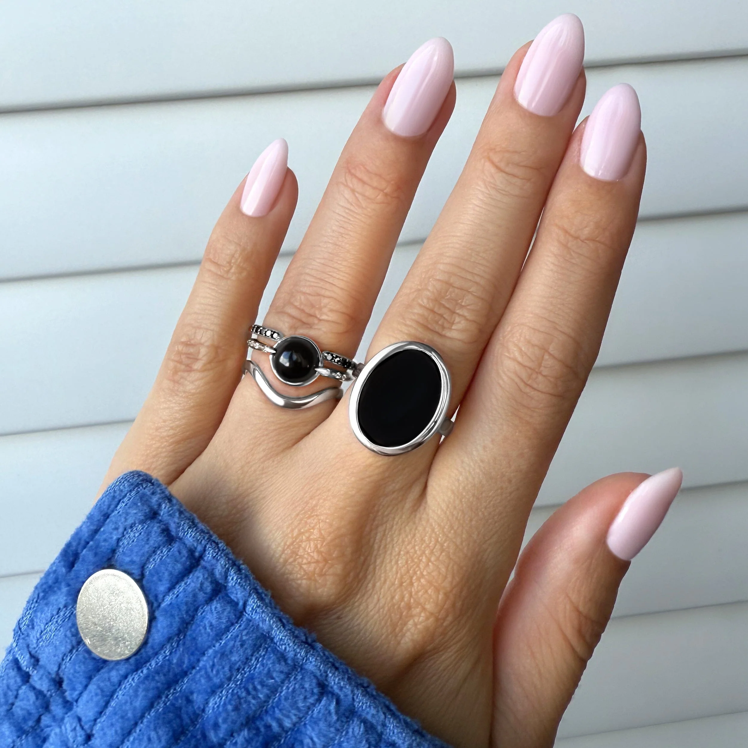 Black Obsidian Energy Ring - Strength Engraved - Image 8