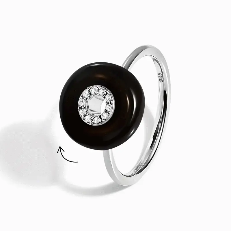 Black Obsidian Fidget Ring - Liora