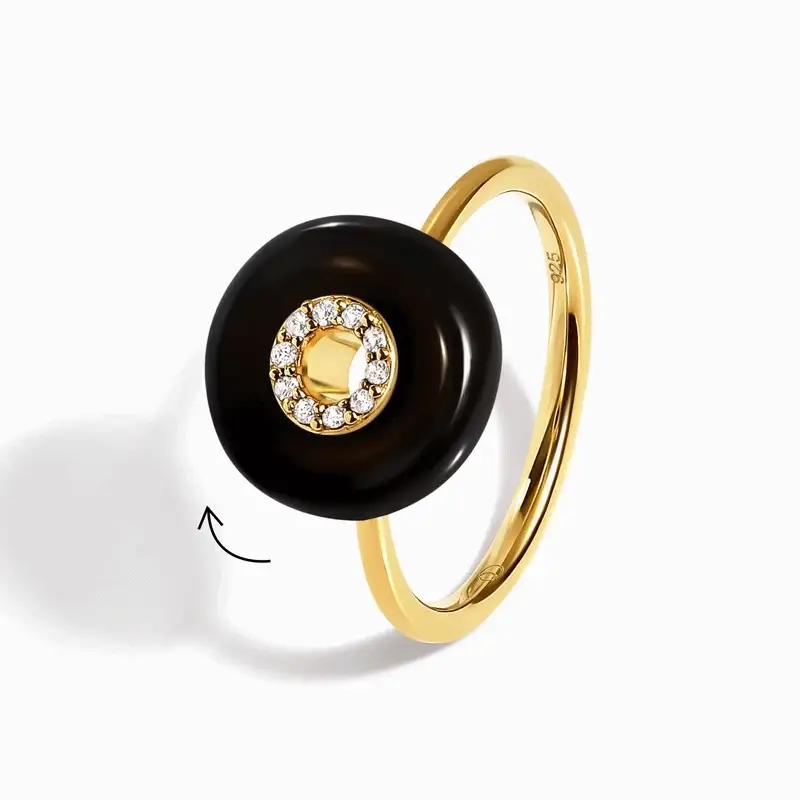 Black Obsidian Fidget Ring - Liora - Image 5