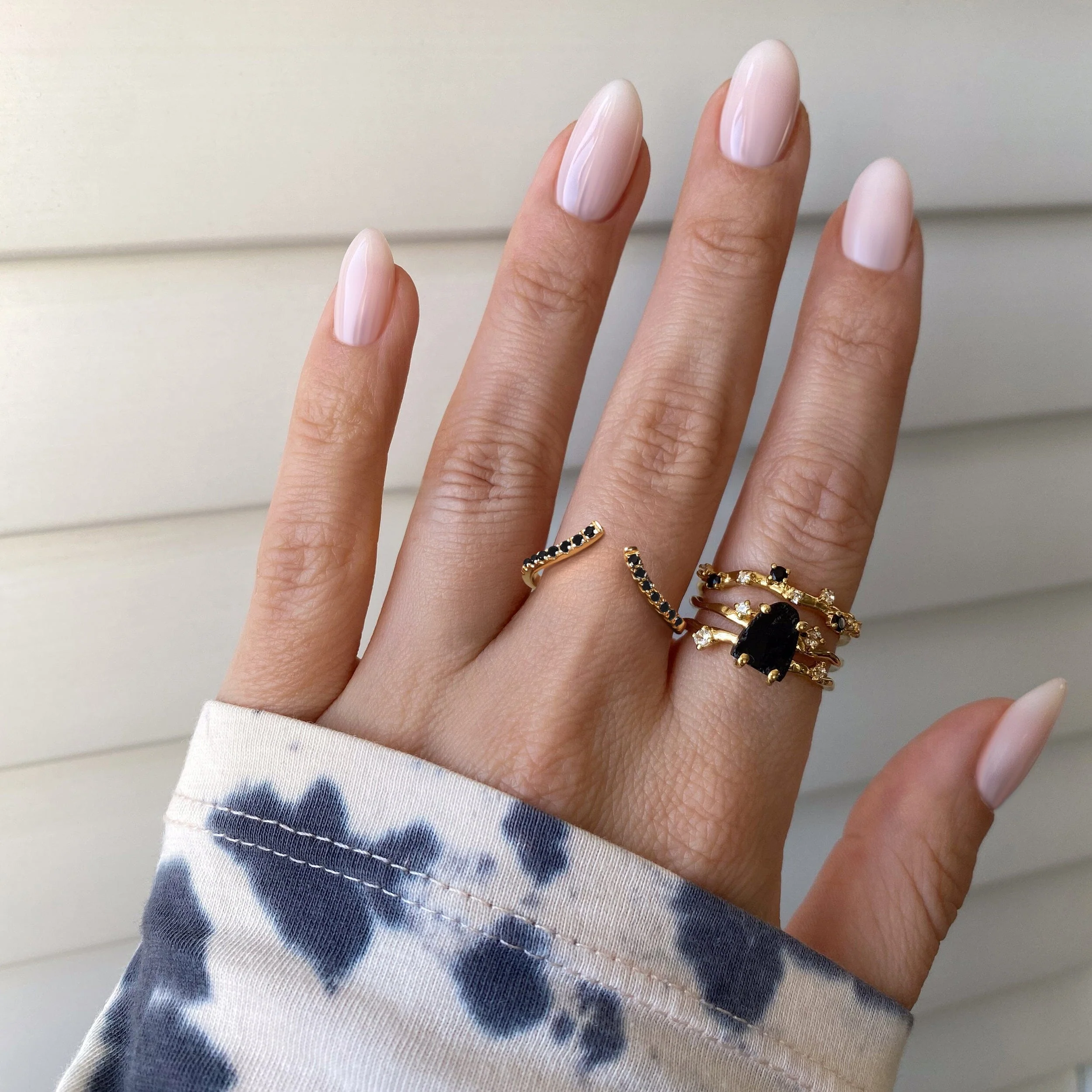 Black Obsidian Flow Ring - Infinite Ring & Stardust Band - Image 4