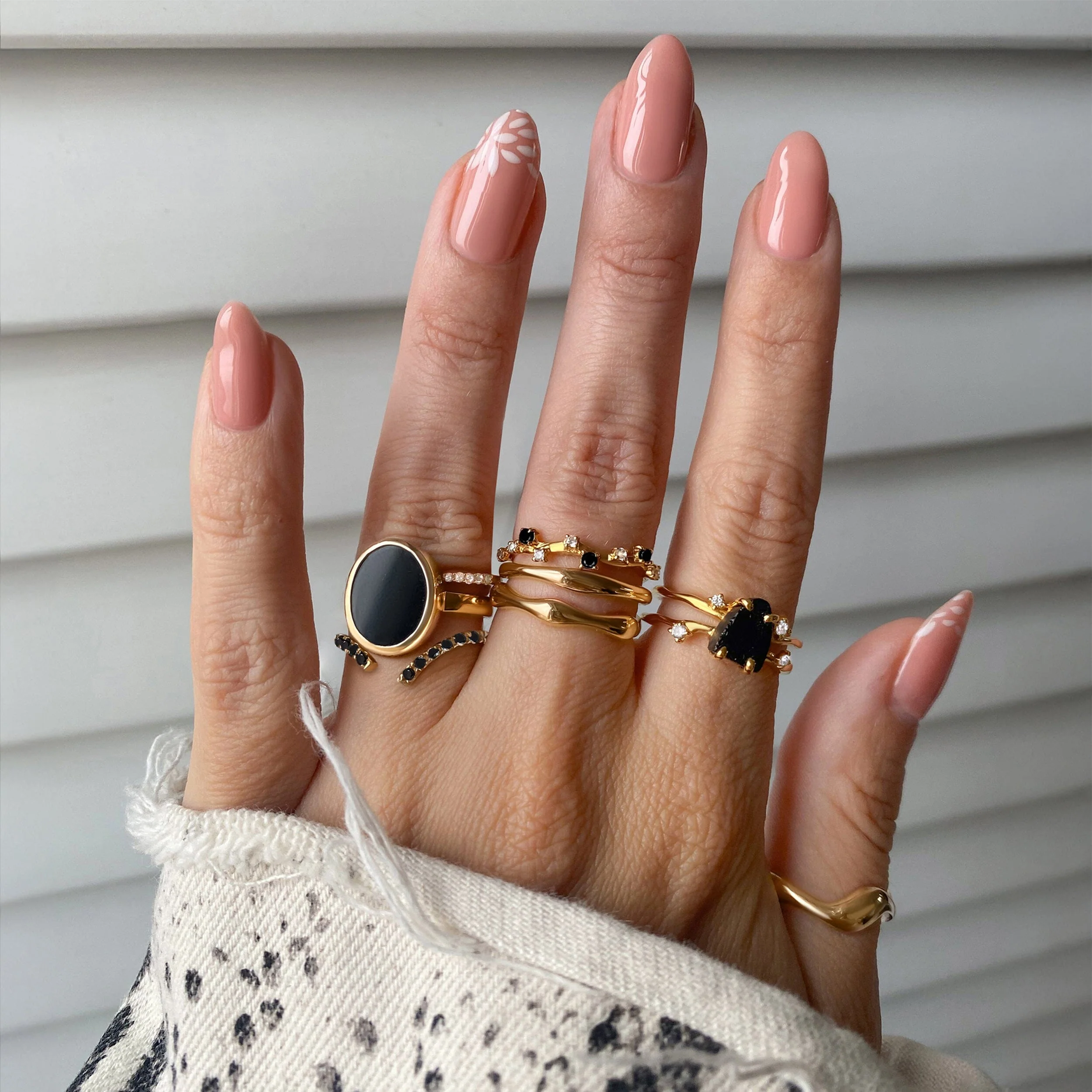 Black Obsidian Flow Ring - Infinite Ring & Stardust Band - Image 8