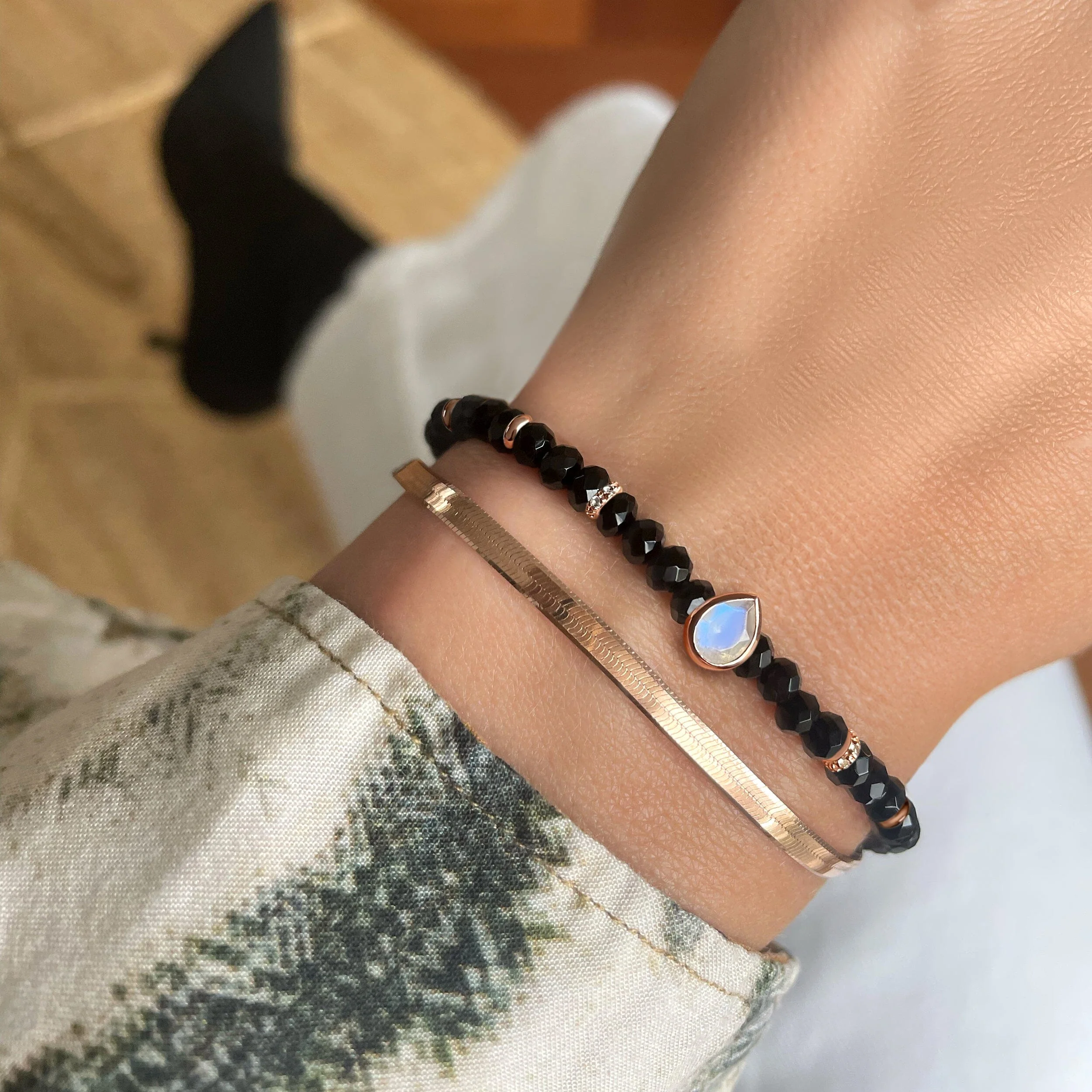 Black Obsidian Free Spirit Bracelet Stack - Image 4