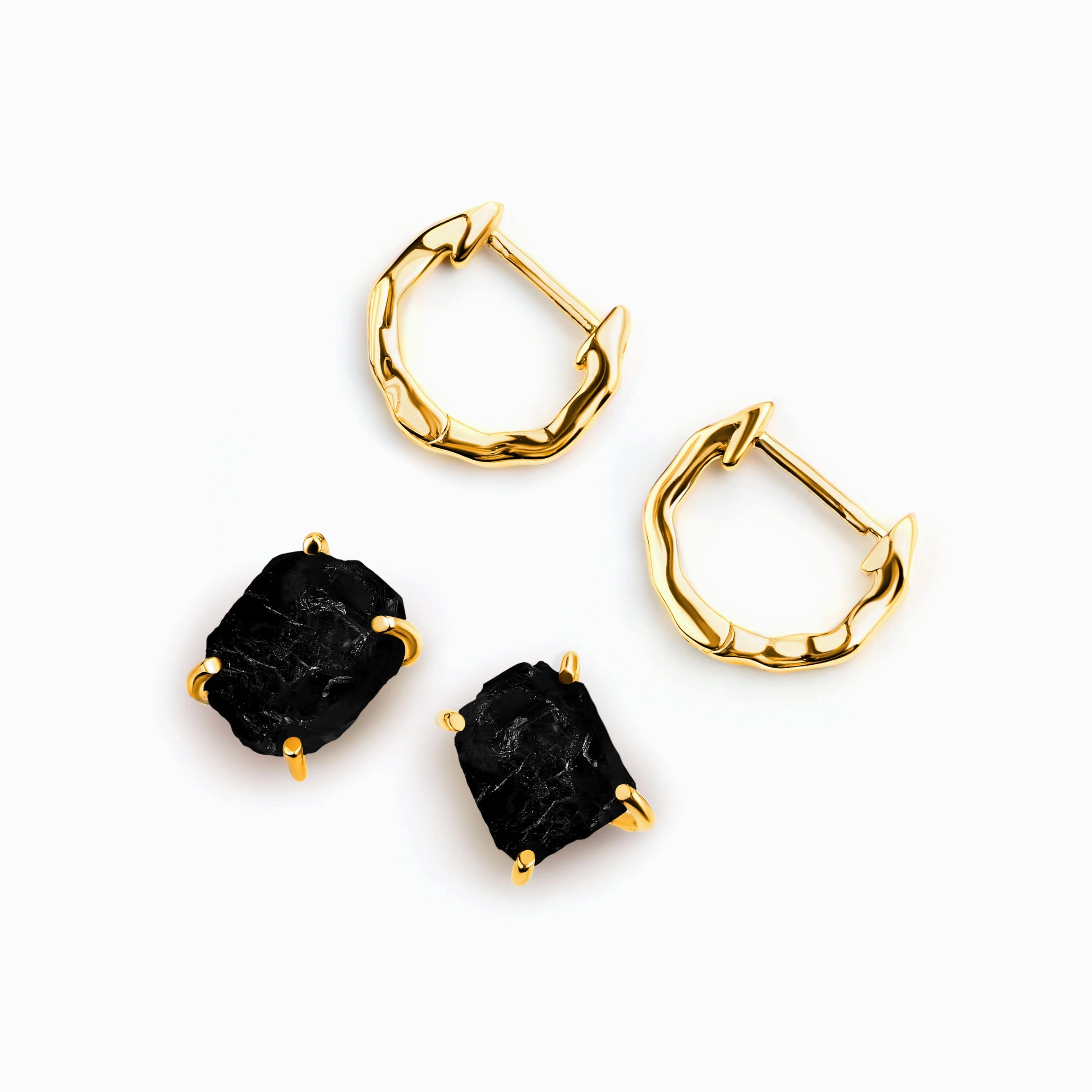 Black Obsidian Hoop Earring Set - Pure Power - Image 5