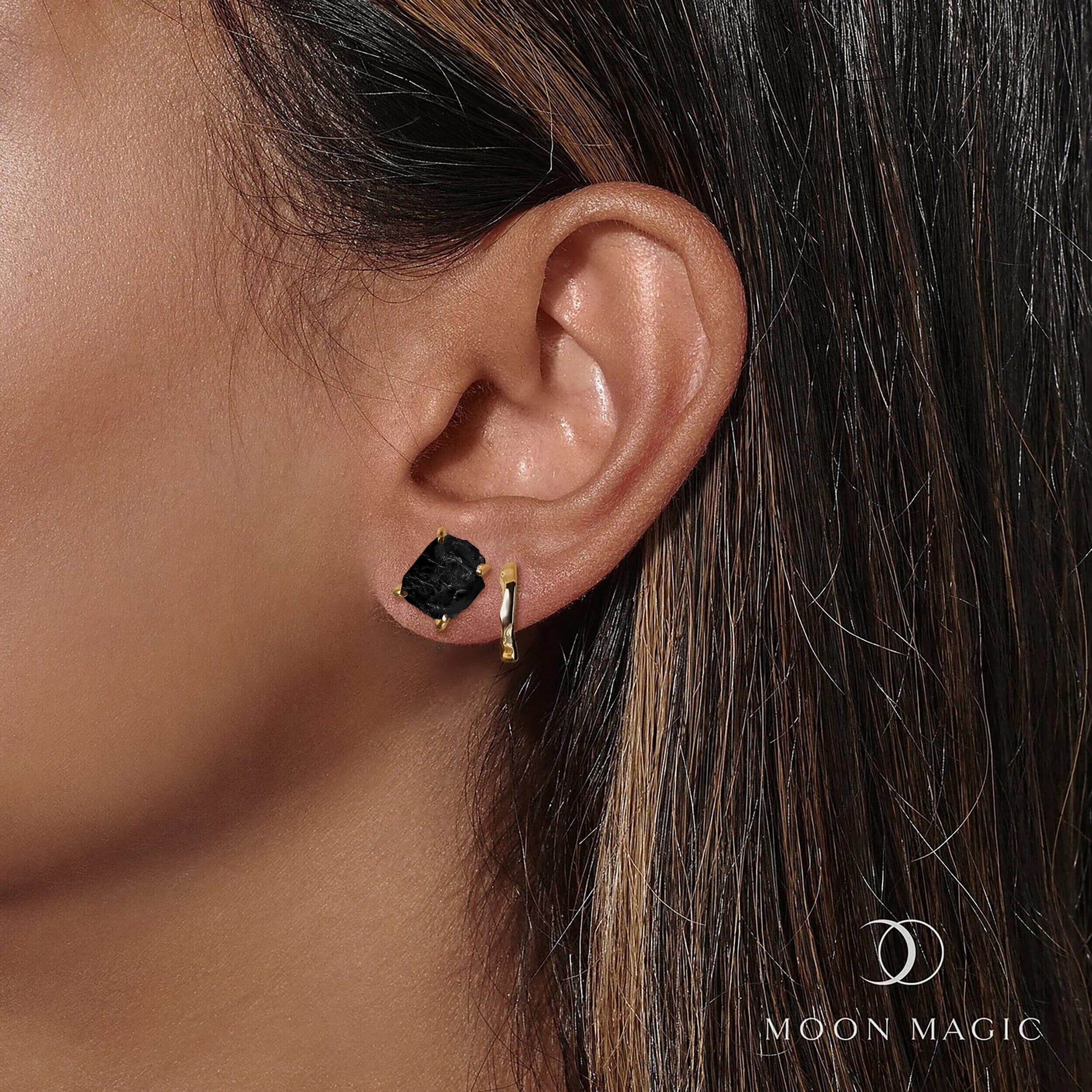 Black Obsidian Hoop Earring Set - Pure Power - Image 6