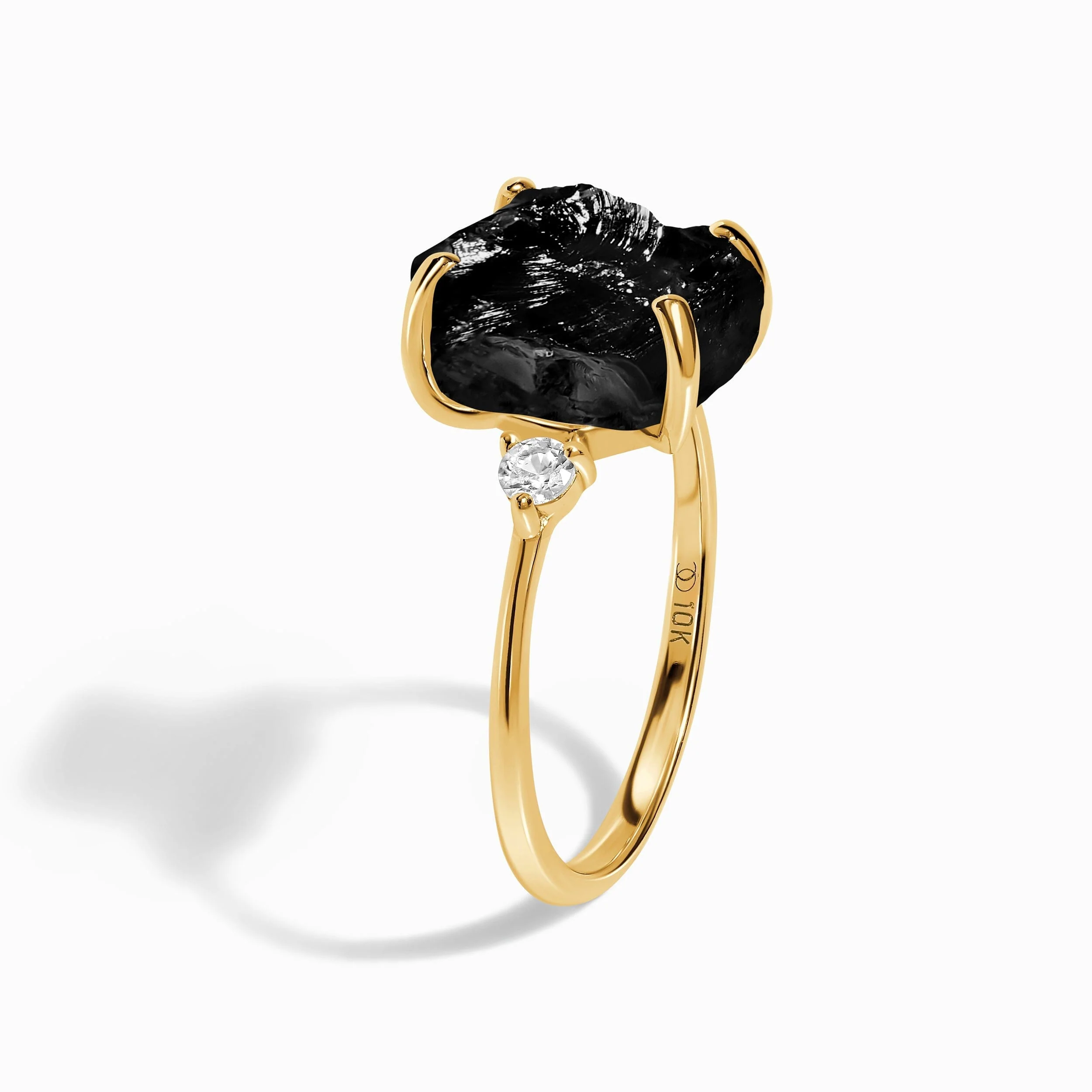 Black Obsidian Lab Diamond Ring - Raw Allure - Image 25