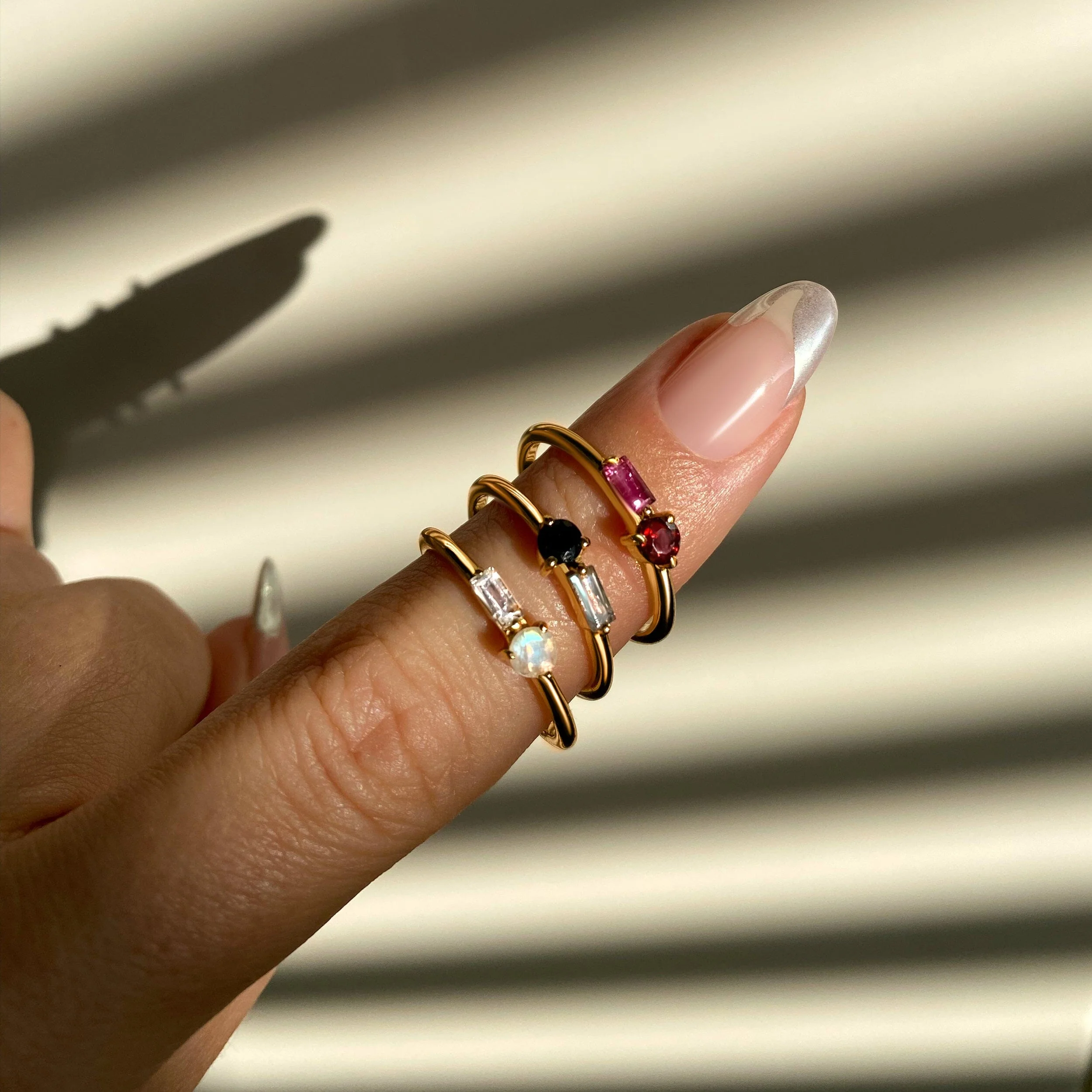 Black Obsidian & Labradorite Dainty Ring - Haze - Image 18
