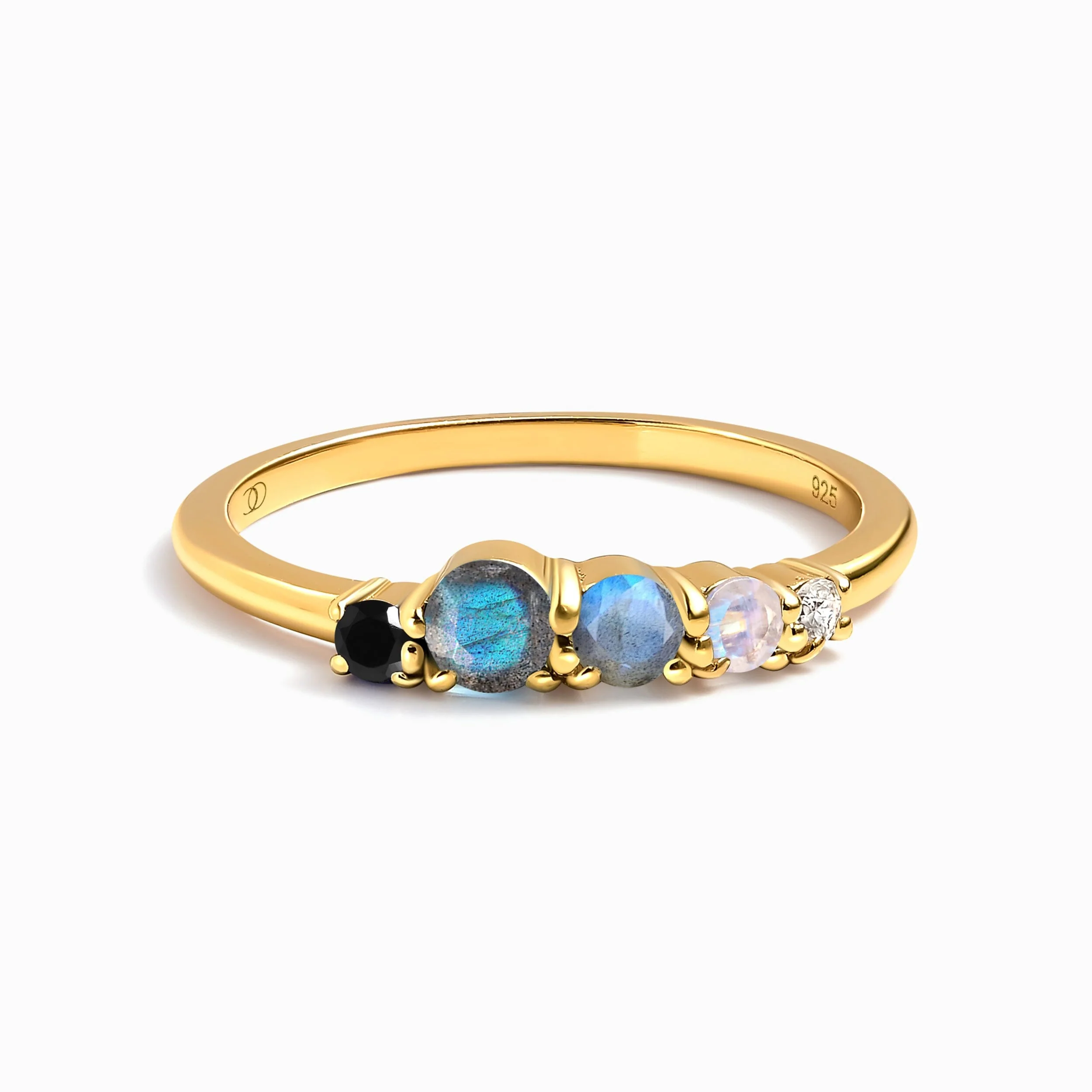 Black Obsidian Labradorite Ring - Rain - Image 5