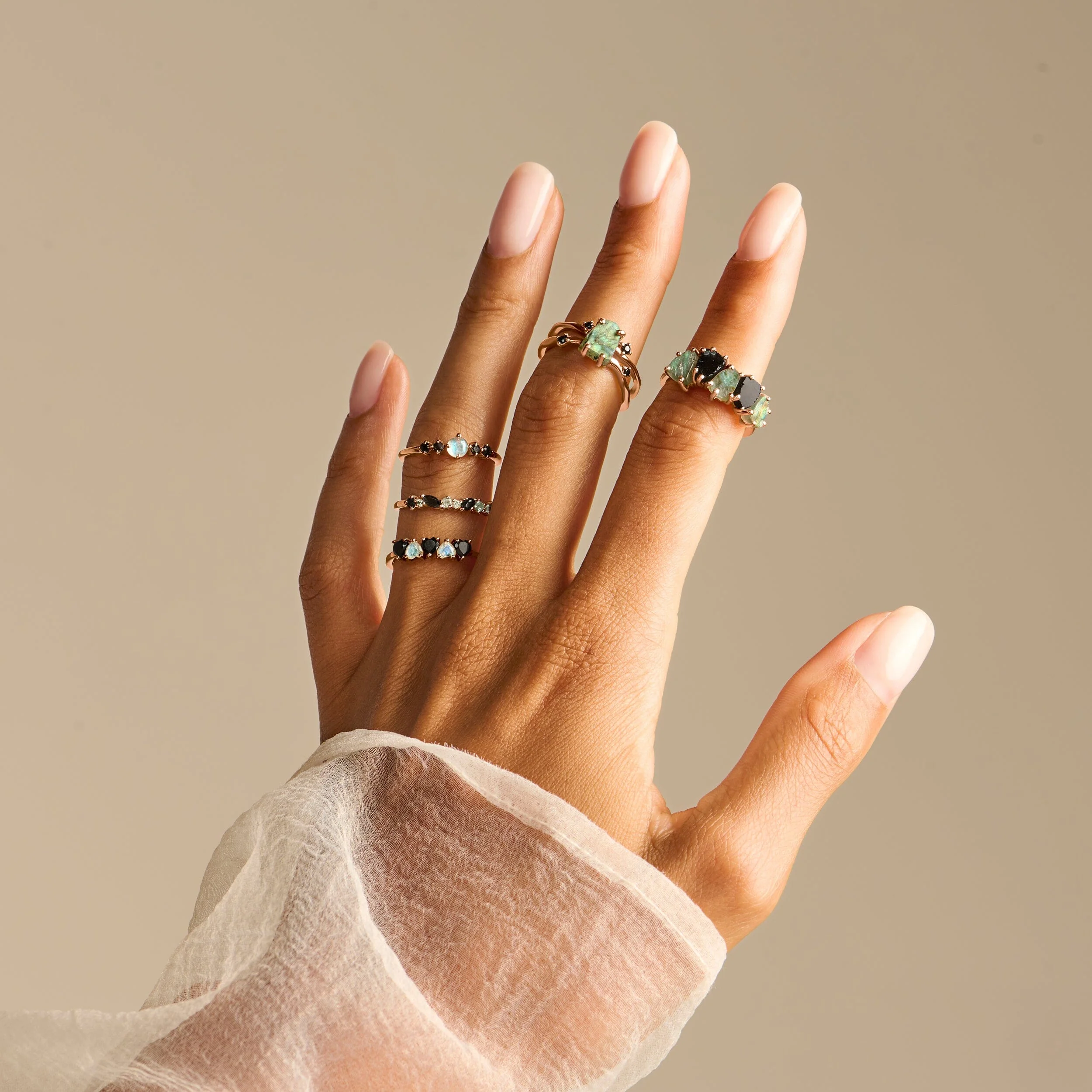 Black Obsidian Labradorite Ring - Crush On You - Image 14