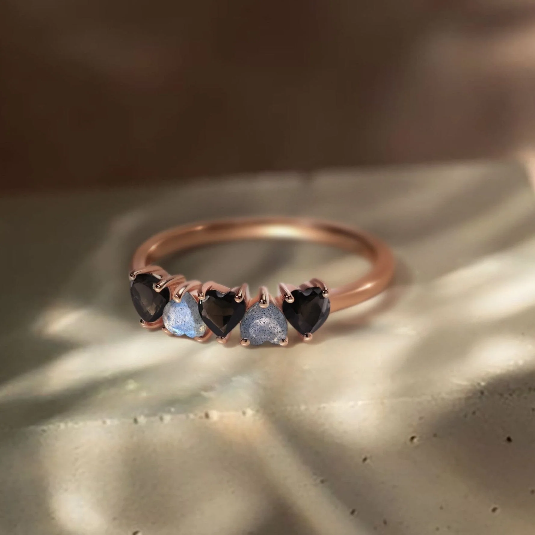 Black Obsidian Labradorite Ring - Crush On You - Image 17