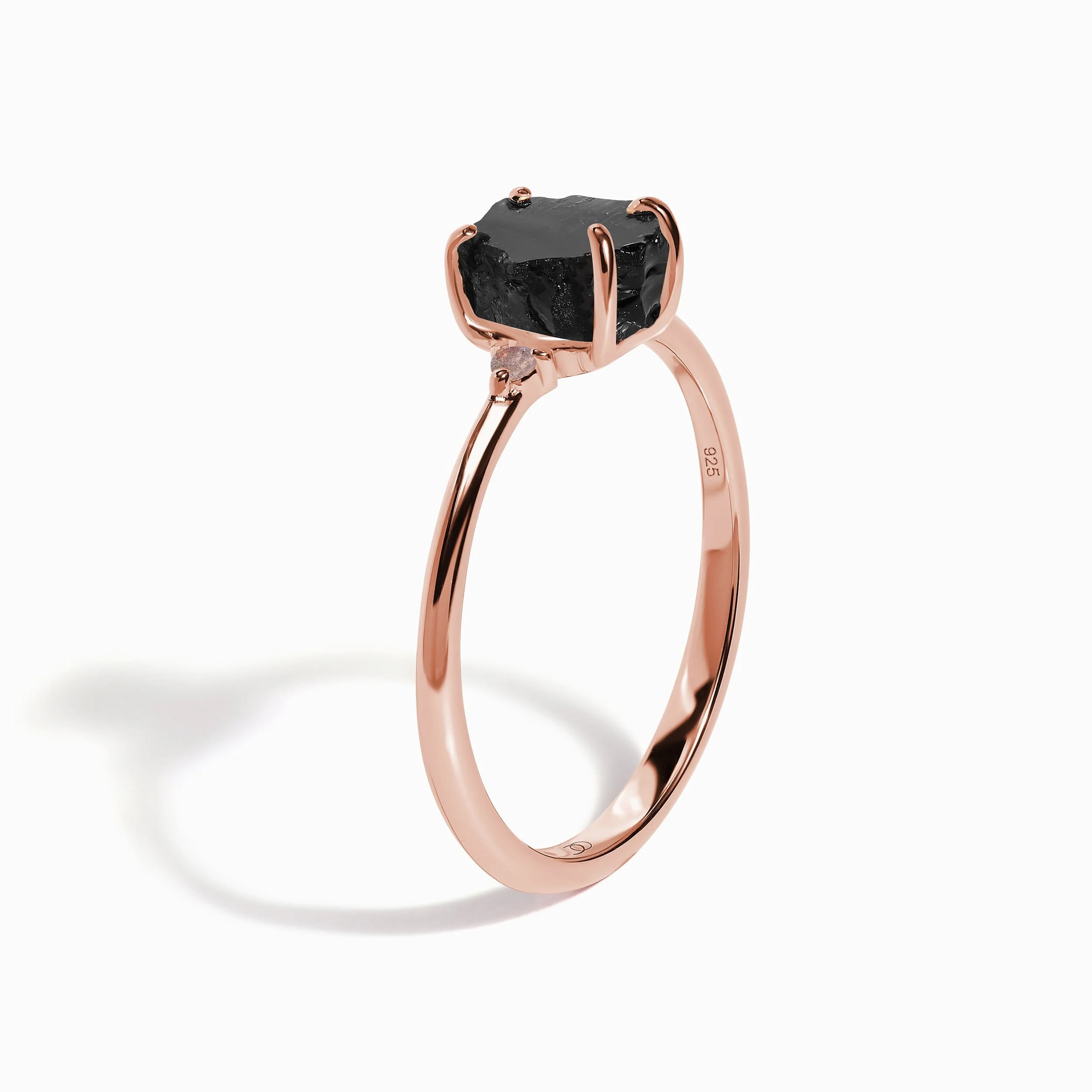 Black Obsidian Labradorite Ring - Petite Raw Allure - Image 12