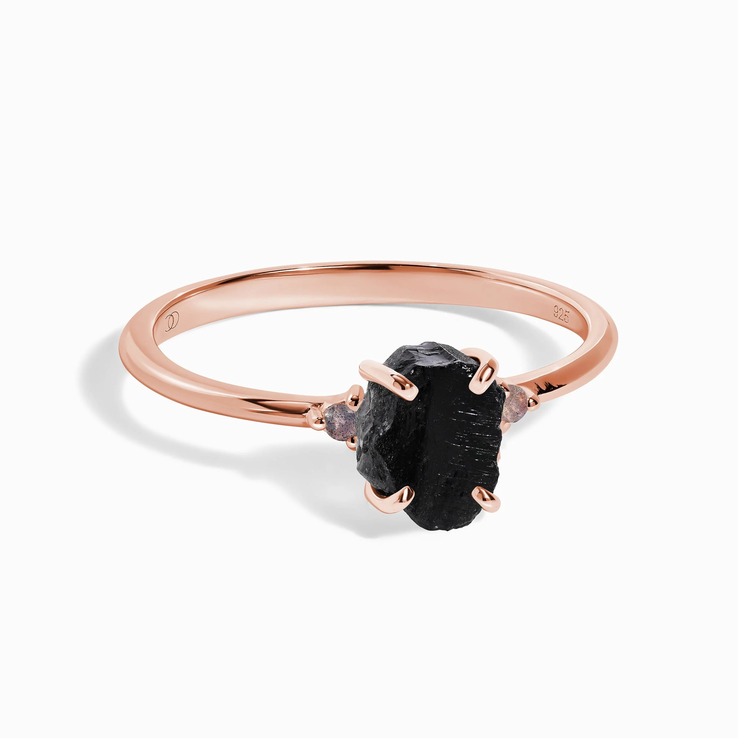 Black Obsidian Labradorite Ring - Petite Raw Allure - Image 3